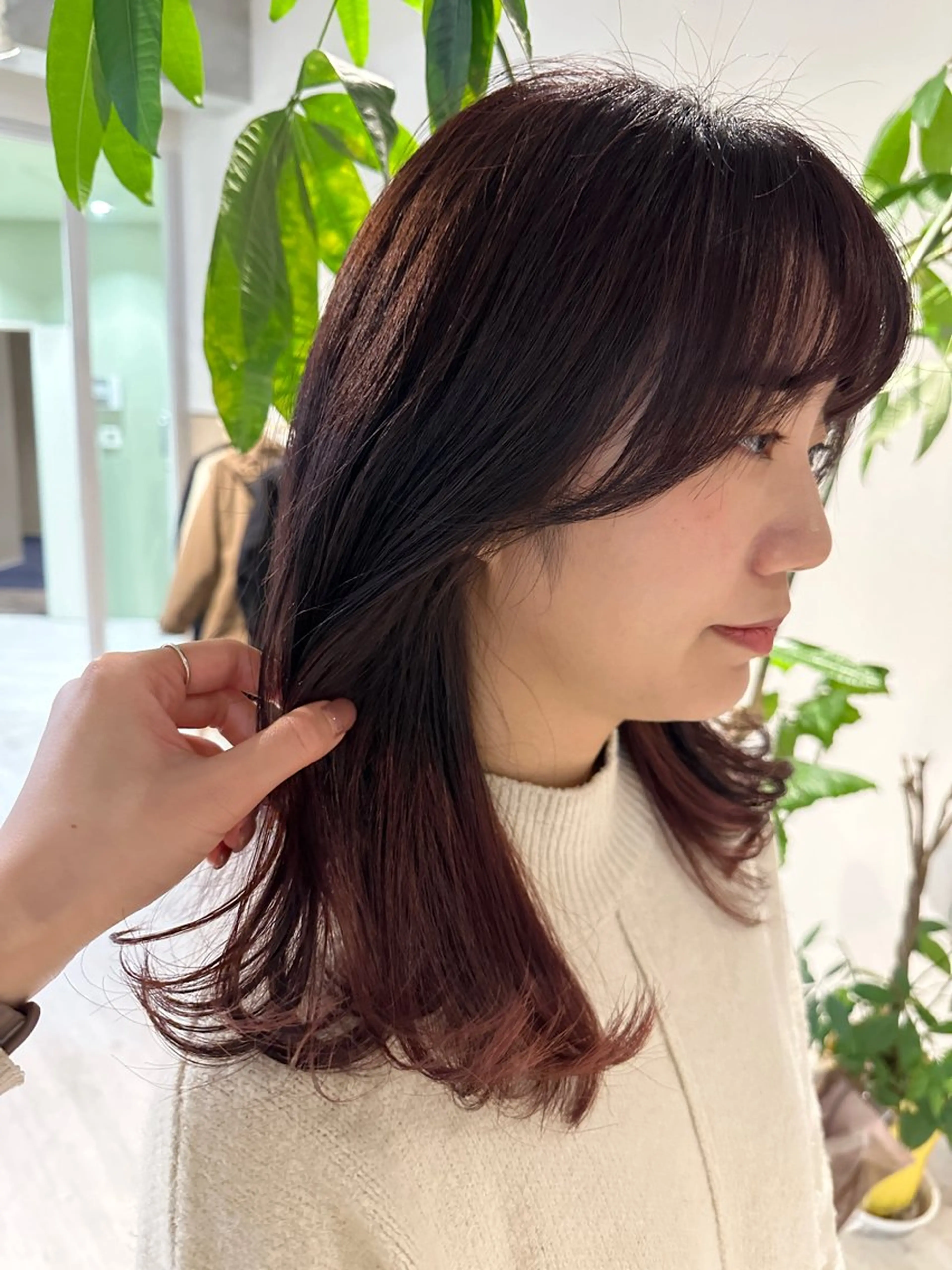 ミディアム シェアサロンコネクト所属・Chiho/ 博多/パーマ/ボブのヘアスタイル