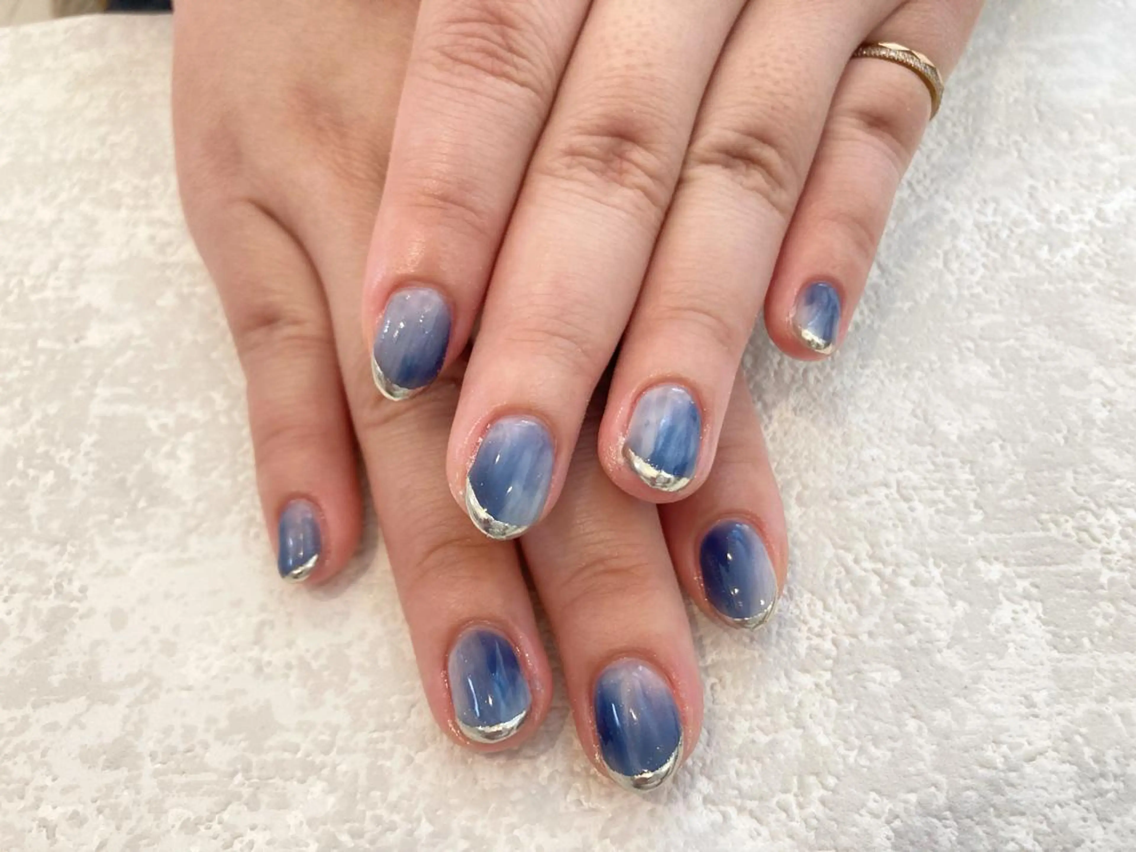 ネイル フレンチネイル ミラーネイル Lisa’s Salonのネイルデザイン