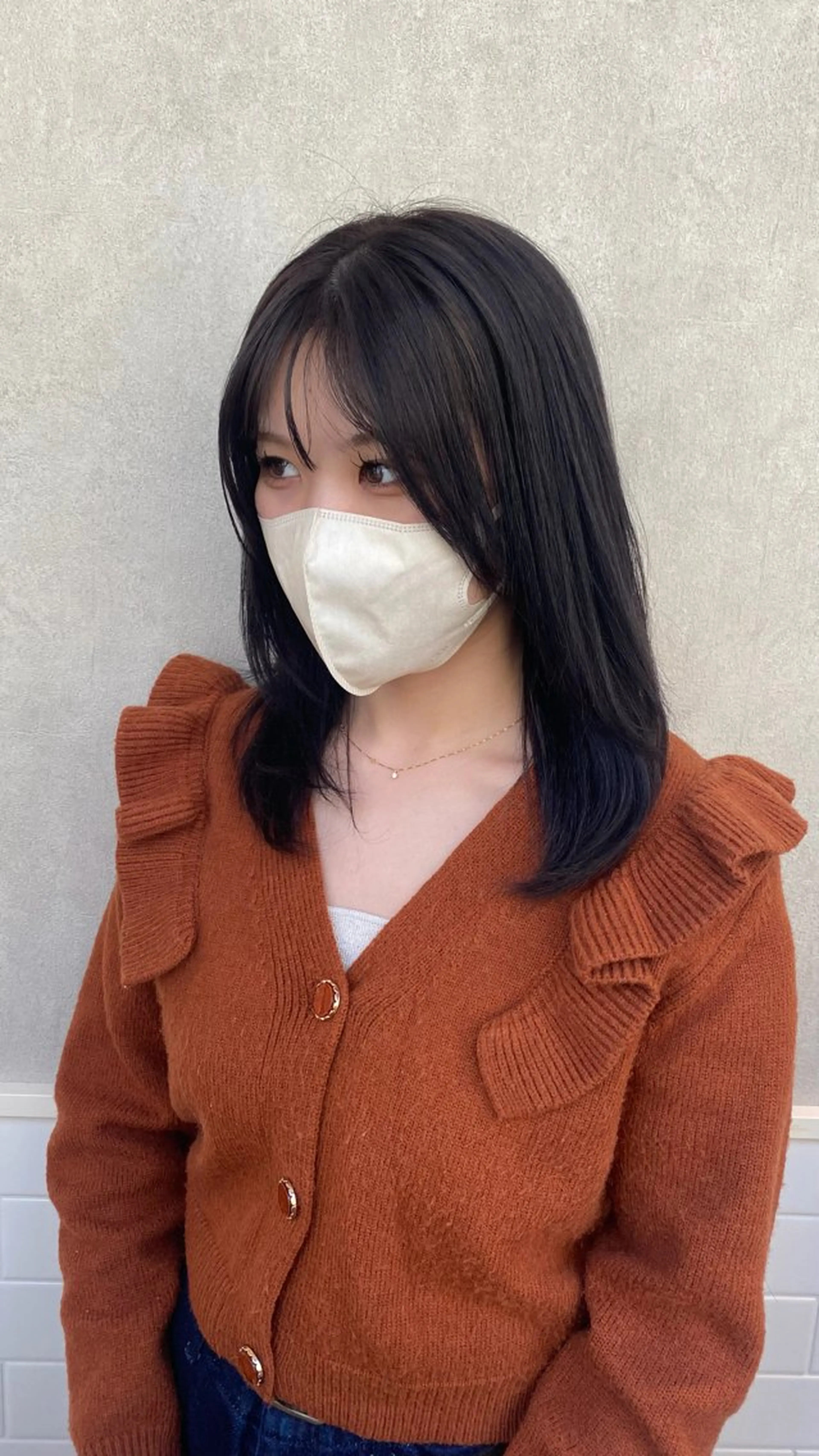 ミディアム 顔周りカット レイヤーカット ZAZA  新宿 杉瀧芽衣のヘアスタイル