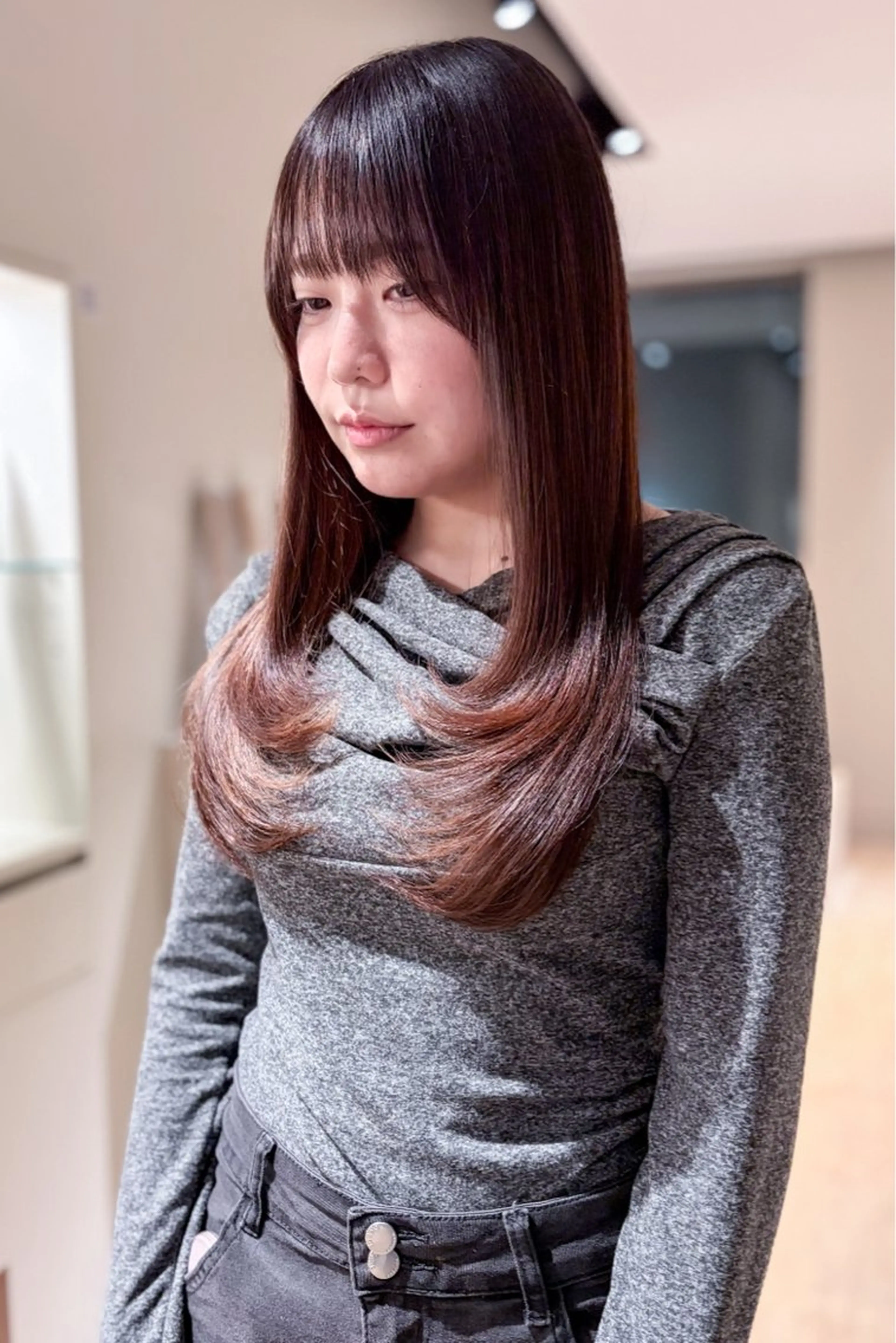 ロング カラー レイヤーカット カット ヘアカラー 烏丸/透明感カラー/ ヘッドスパ/kahoのヘアスタイル