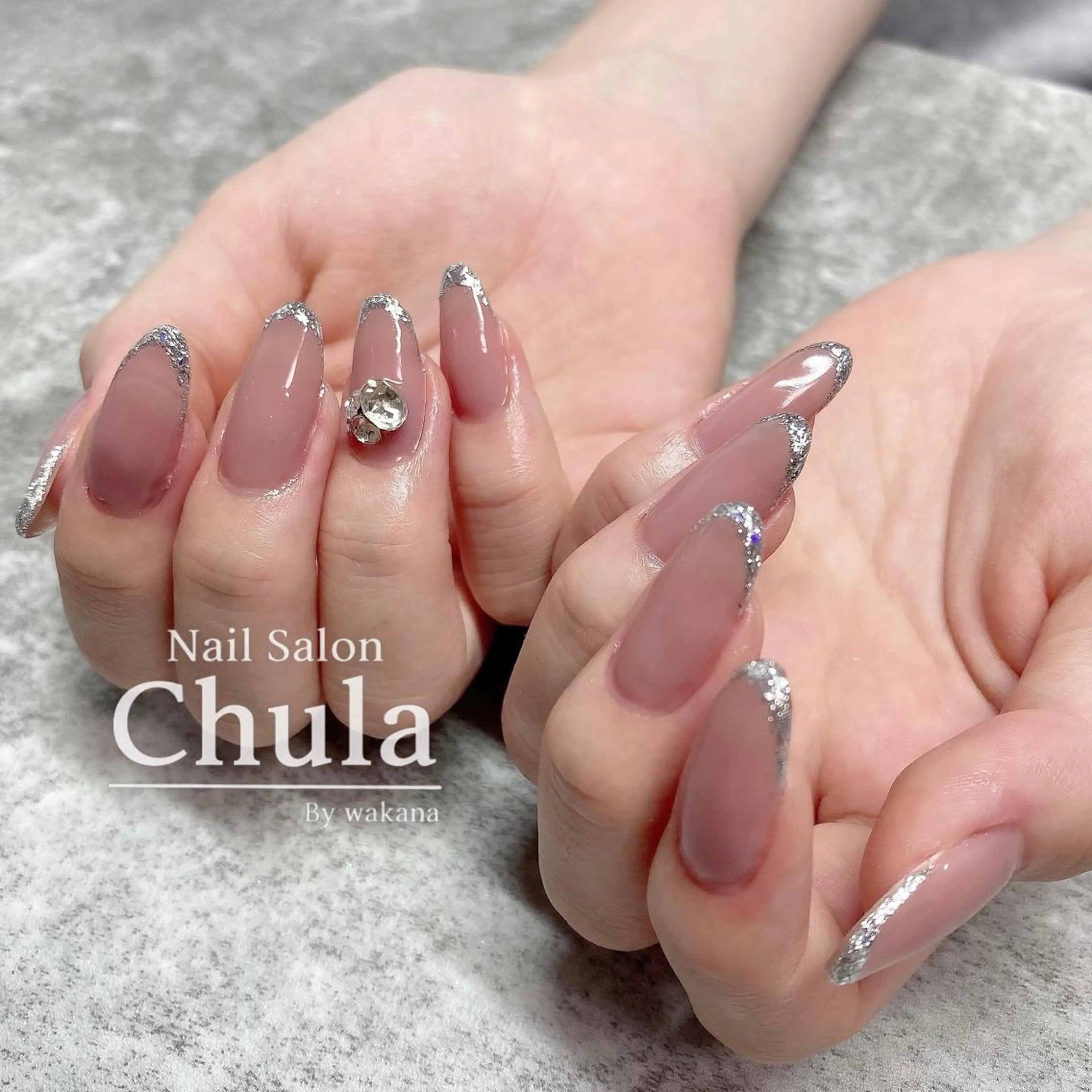 ネイル フレンチネイル ガラスフレンチ Nailsalon Chulaのネイルデザイン