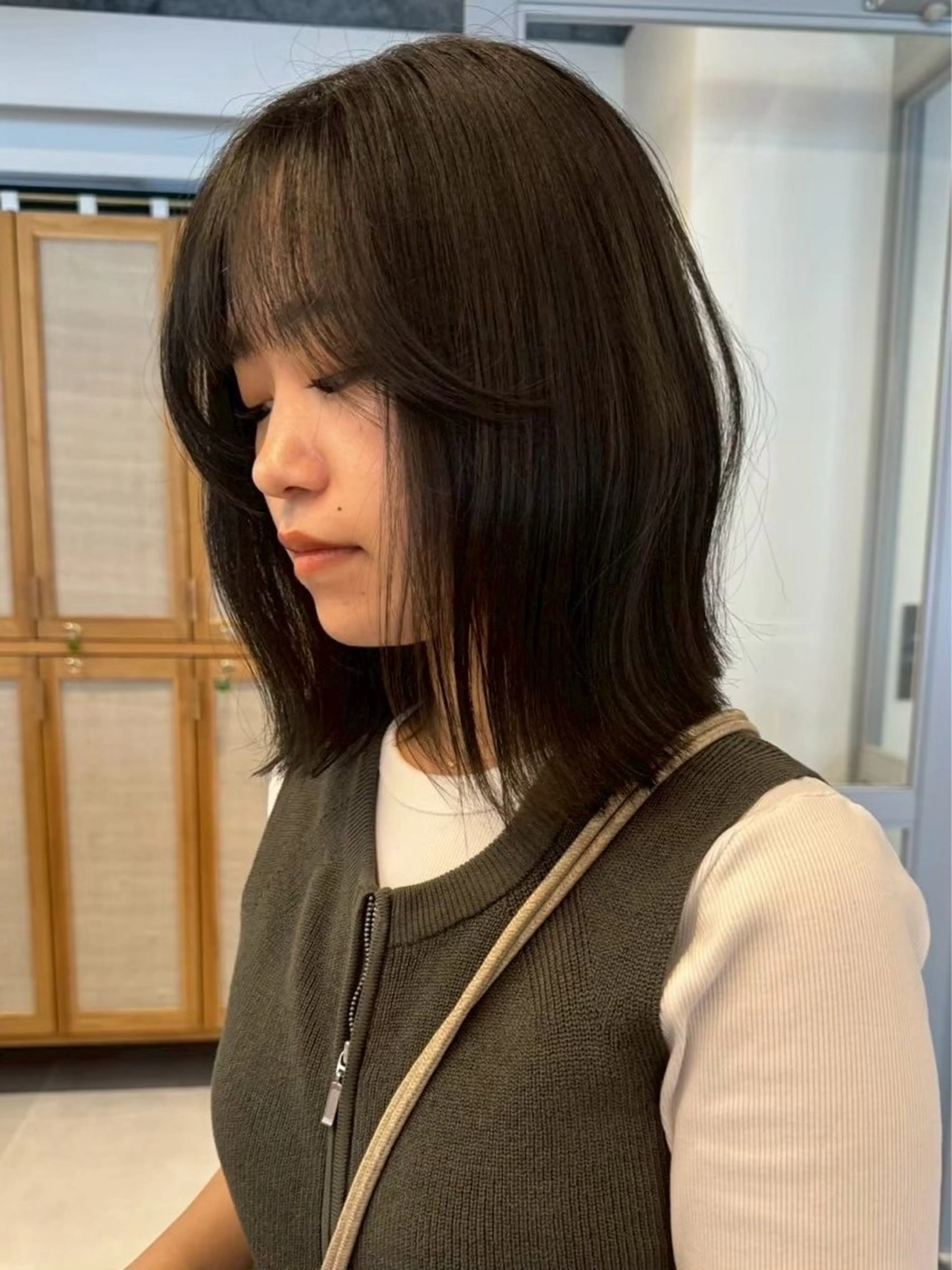 ミディアム 髪質改善 縮毛矯正 トリートメント ヘアカラー トリートメント nok所属・nok Osakaのヘアスタイル