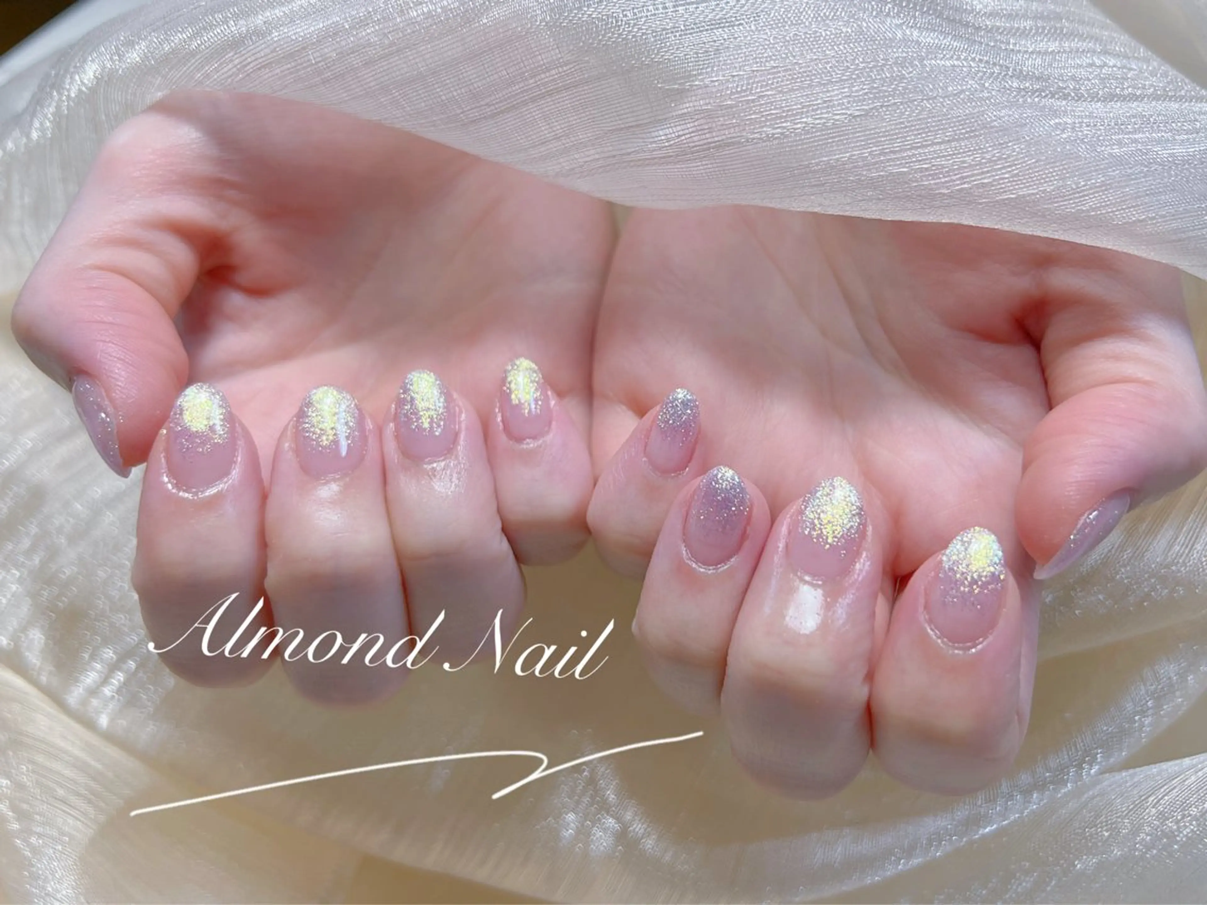 ネイル 長さ出し フラッシュネイル フットネイル フレンチネイル ジェルネイル ハンドネイル Almond Nail 亀戸のネイルデザイン