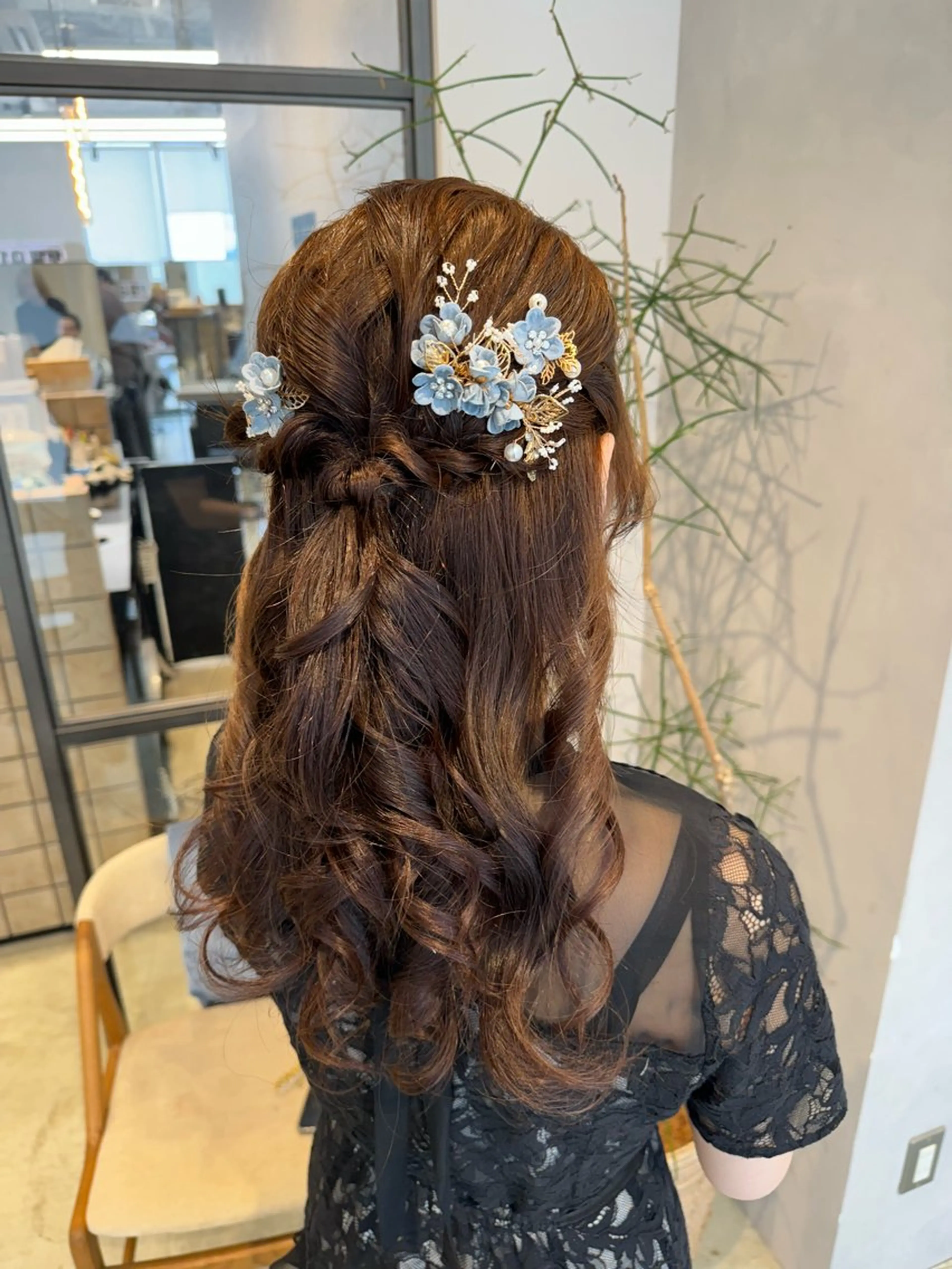 ヘアアレンジ ハーフアップ 透明感カラー✨艶髪 制作🌱山根あゆみのヘアスタイル