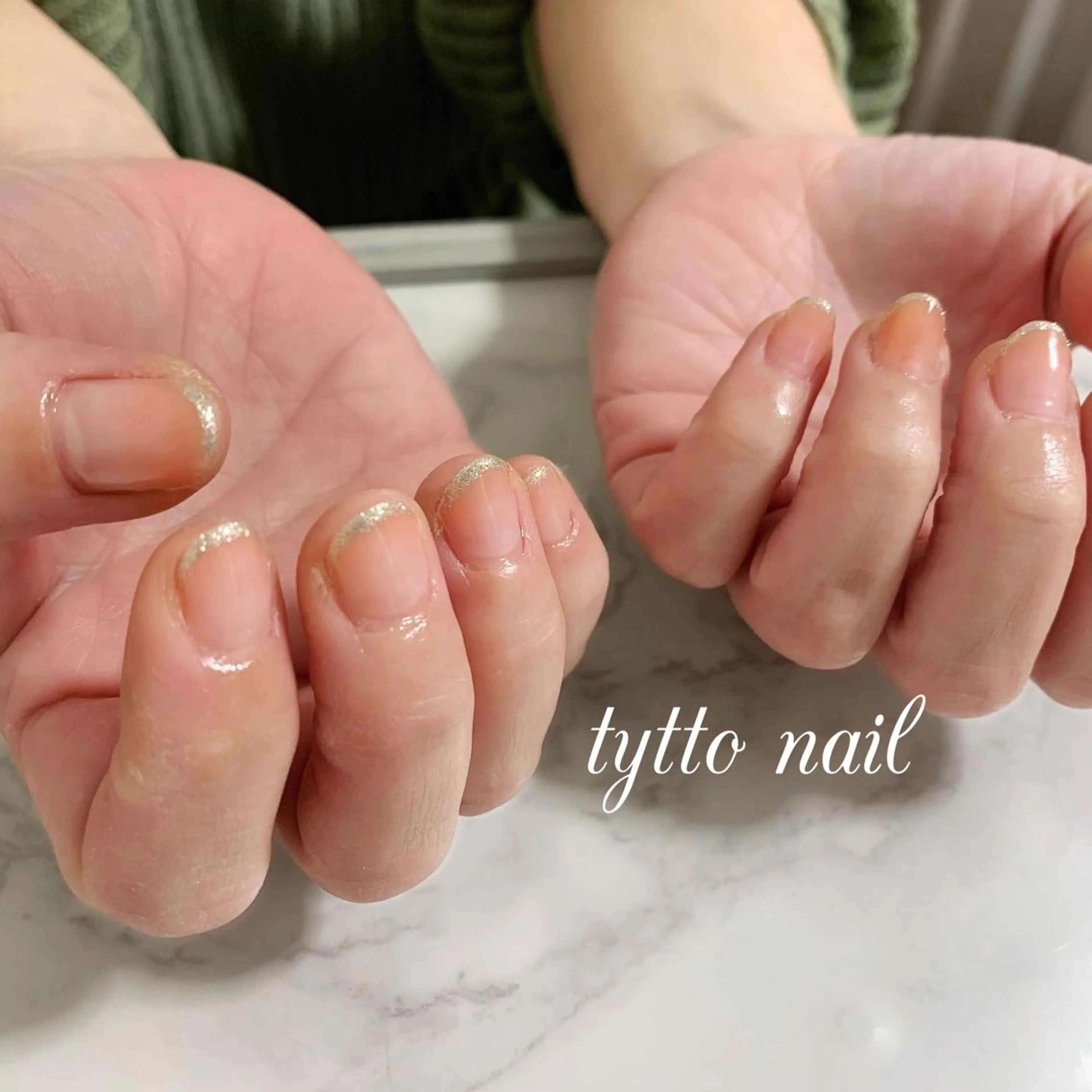 ネイル フレンチネイル グラデーション ラメ(グリッター) オフィスネイル tytto nail ❤︎‪‪eri‪‪のネイルデザイン
