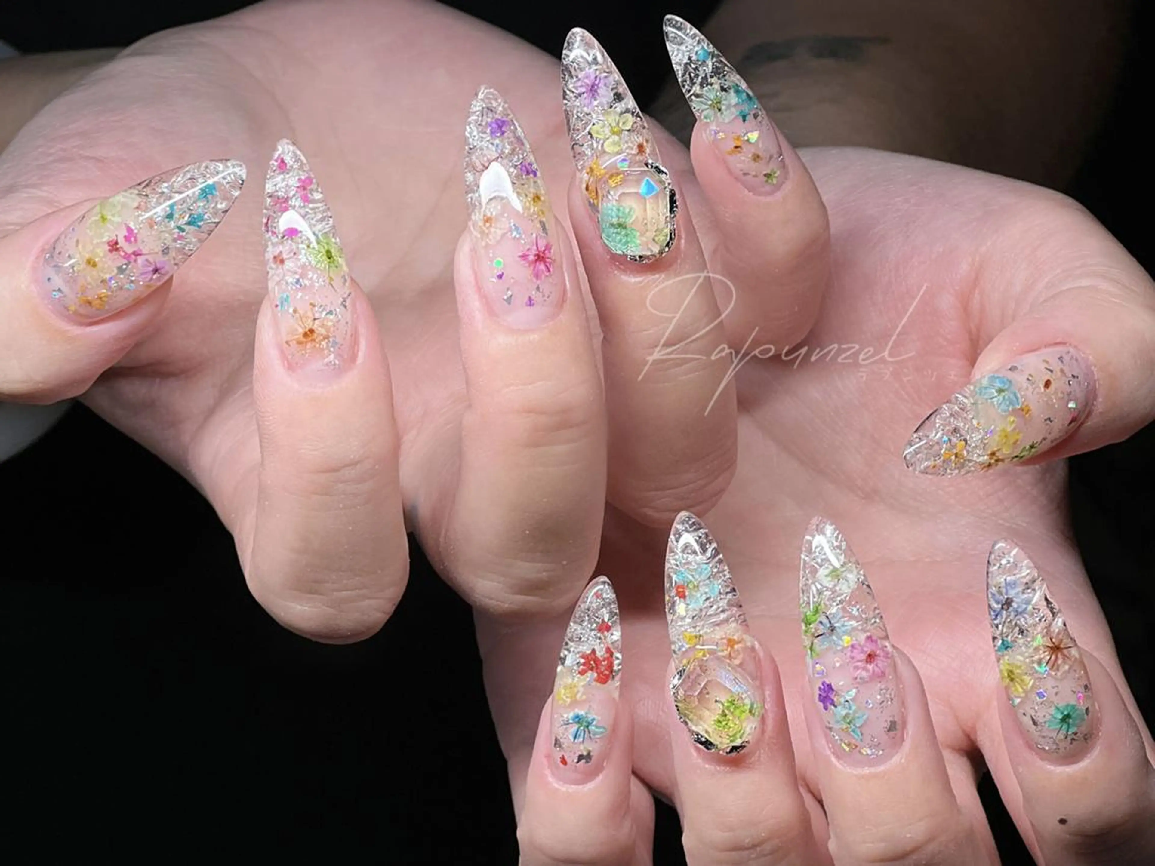 メンズ ネイル アートネイル フレンチネイル ジェルネイル キラキラネイル パラジェル Bloom kabukiのネイルデザイン