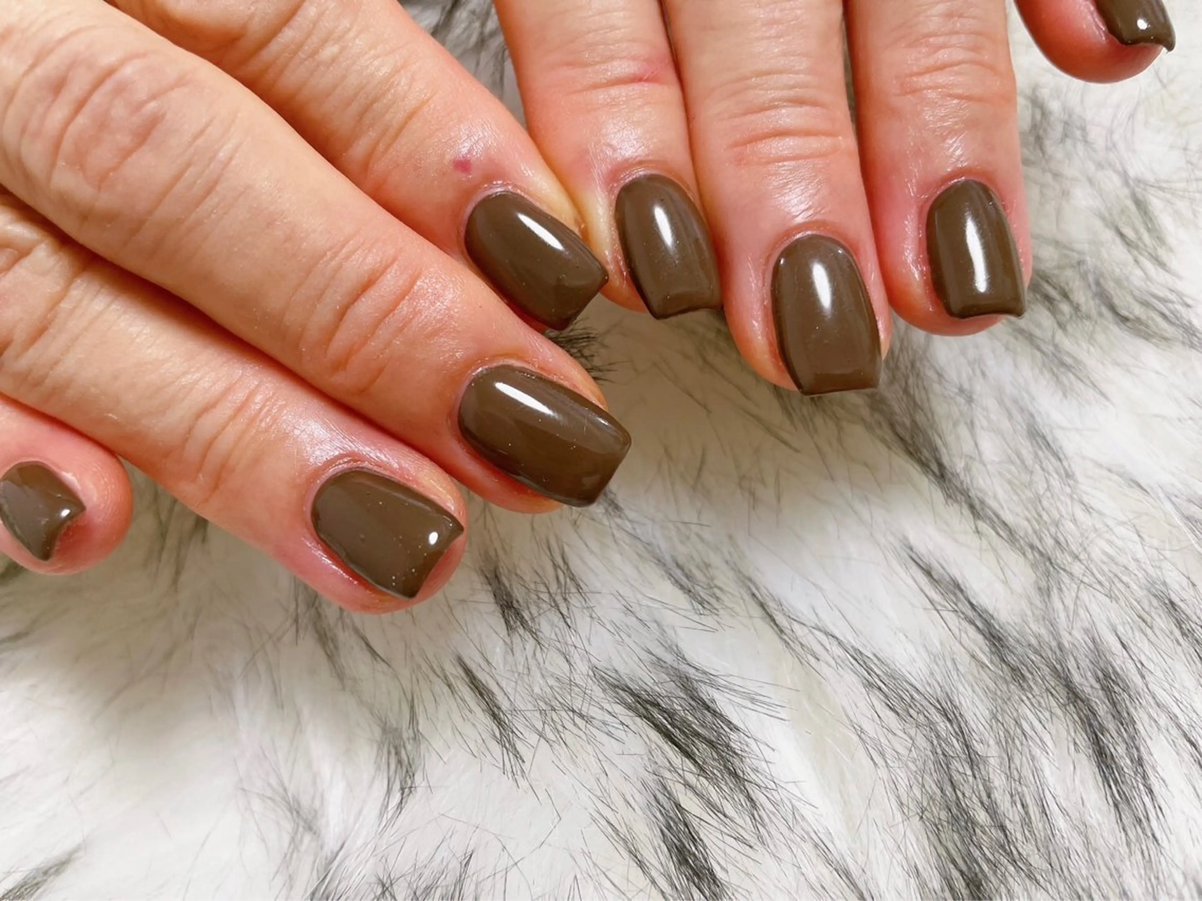 ネイル ブラウン ハンドネイル kiki nail 二子玉川のネイルデザイン