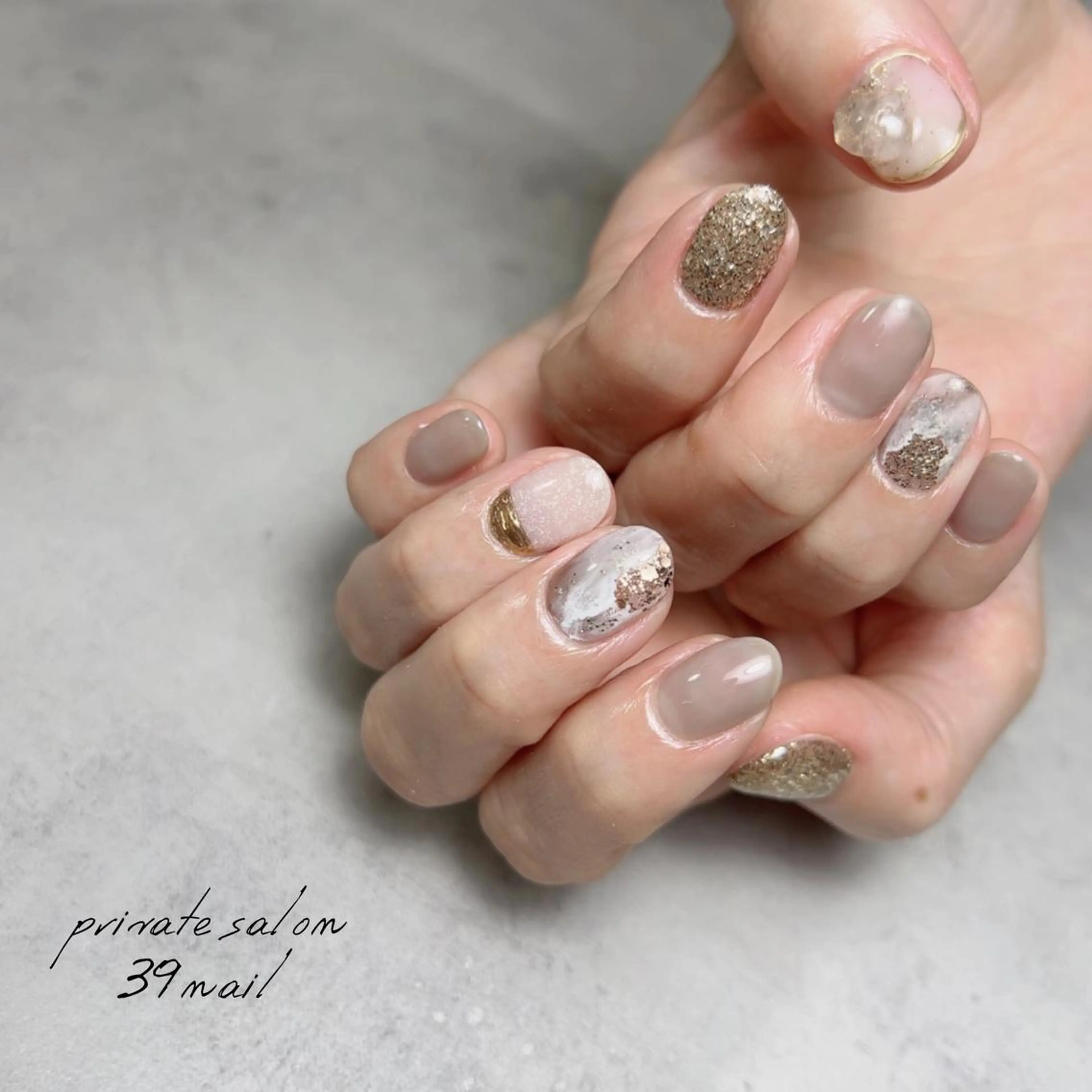 ミディアム ネイル ハンドネイル 京橋 【39nail】のネイルデザイン