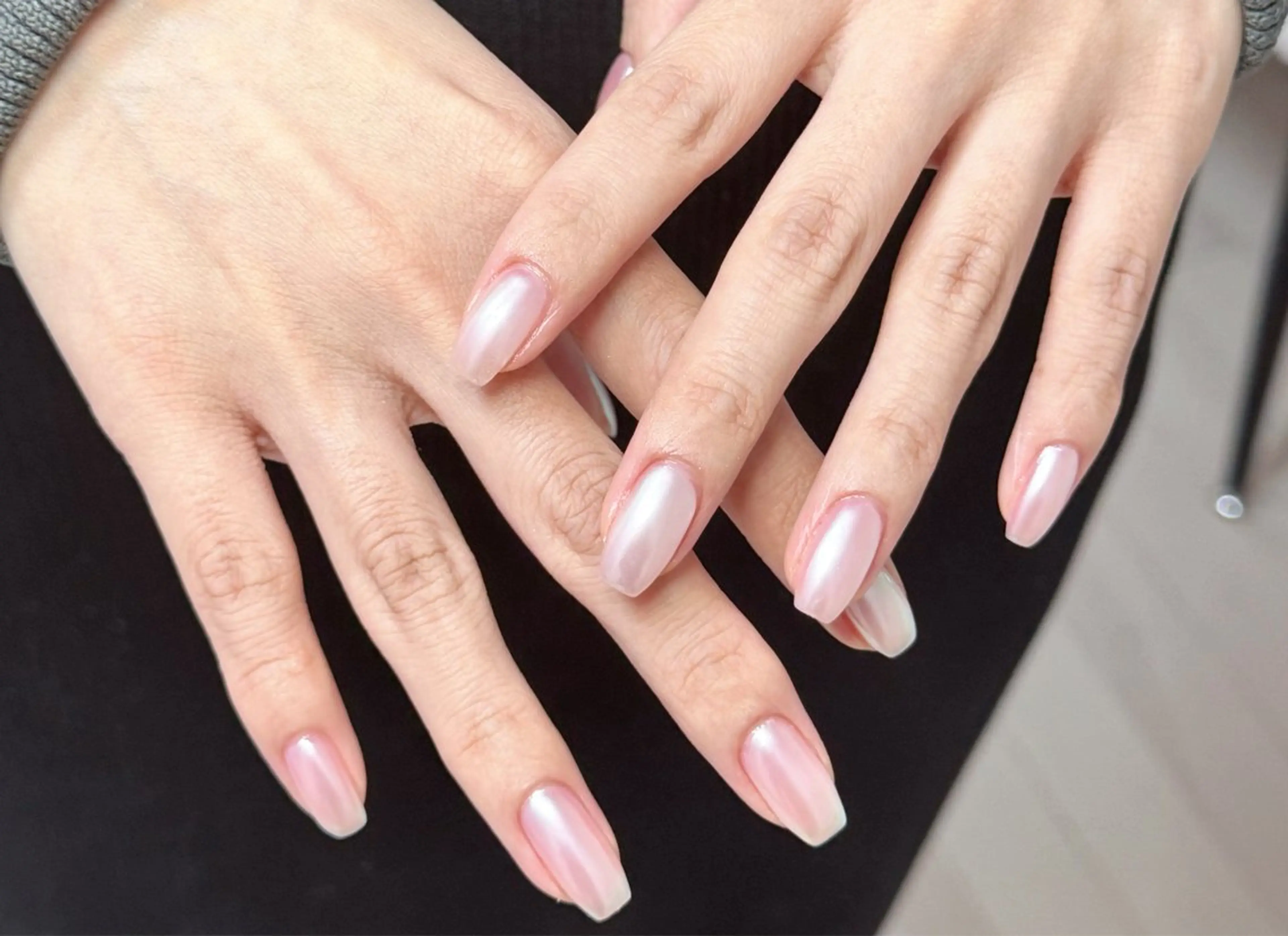 ネイル アートネイル オーロラネイル チークネイル フレンチネイル ガラスフレンチ ハンドネイル 🎀🎀YooLi Nail Salonのネイルデザイン