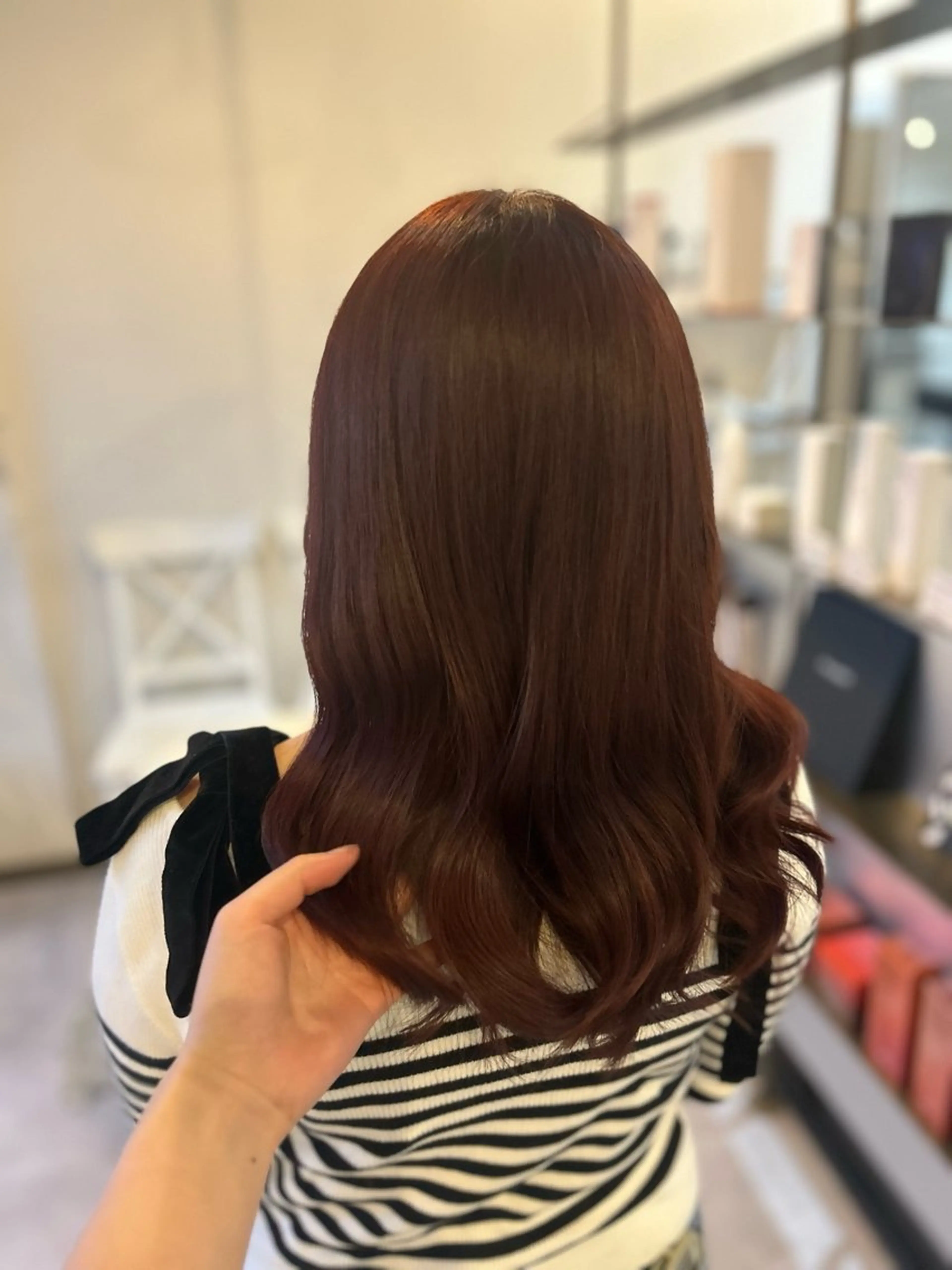 セミロング ピンクブラウン カット ヘアカラー iroha /Cielのヘアスタイル