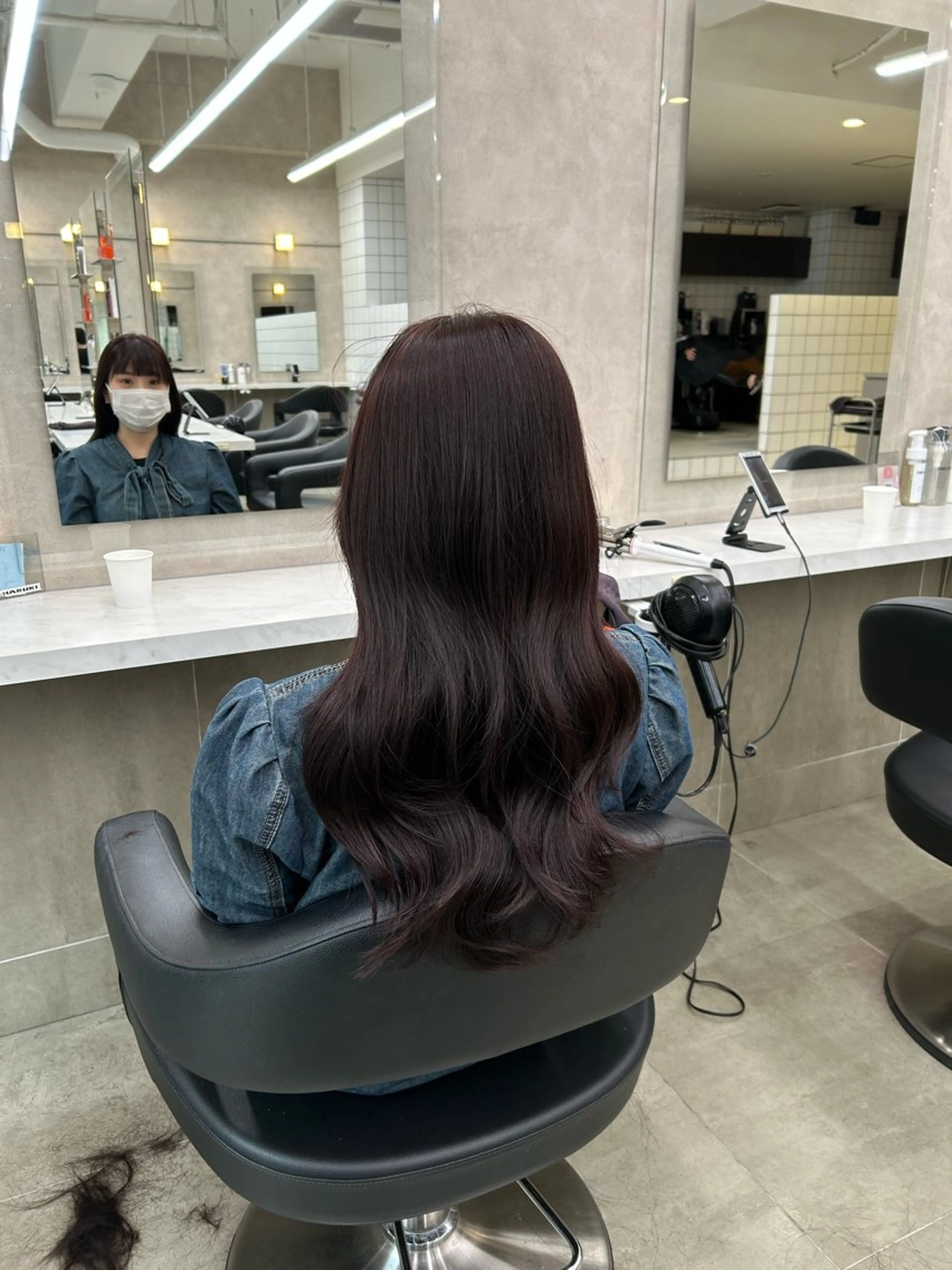 ロング カラー パーマ ヘアアレンジ メンズ キッズ 🦋韓国レイヤー/ 透明感グレージュ🦋のヘアスタイル