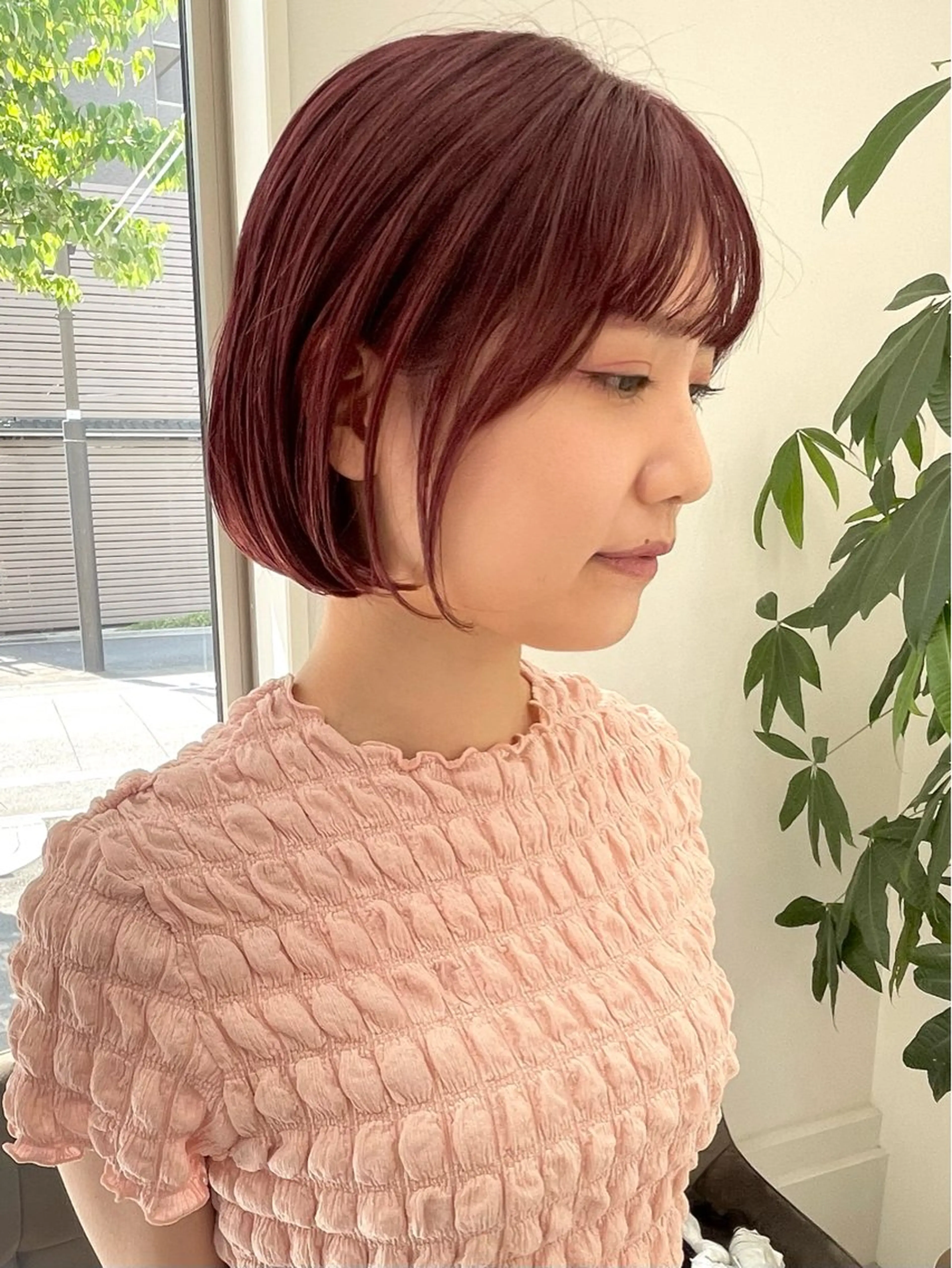 ショート ピンクブラウン ボブ カット ヘアカラー トリートメント 【ボブ/個室サロン】 癒し空間mimuraのヘアスタイル