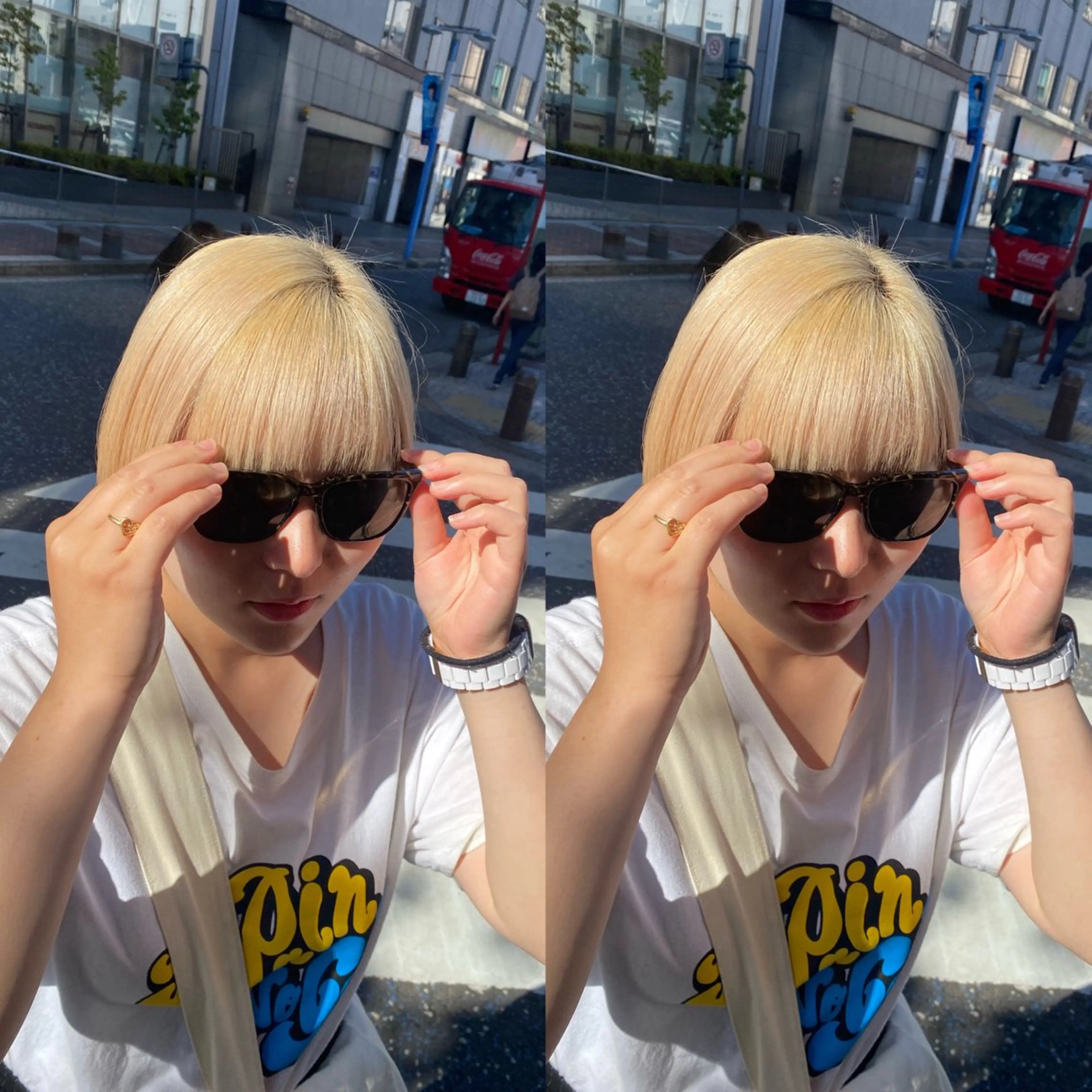 ミディアム カラー ブリーチ ブロンド ダブルカラー カット ヘアカラー トリートメント acoron.武蔵小杉所属・🌴aoi. / 海外style🌴のヘアスタイル