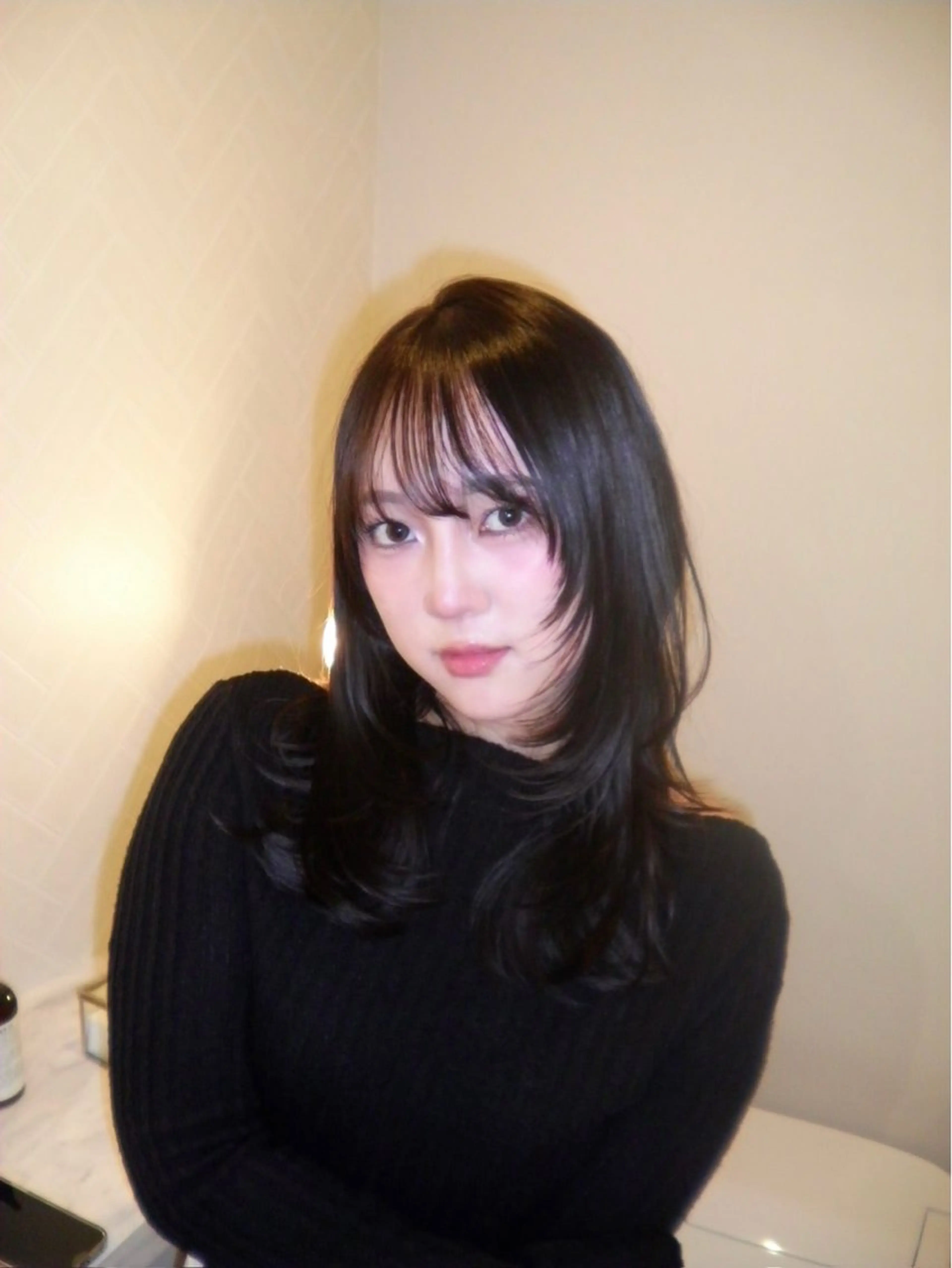 ロング ハイレイヤー レイヤーカット 新宿/ハイトーン 韓国風/Narukaのヘアスタイル