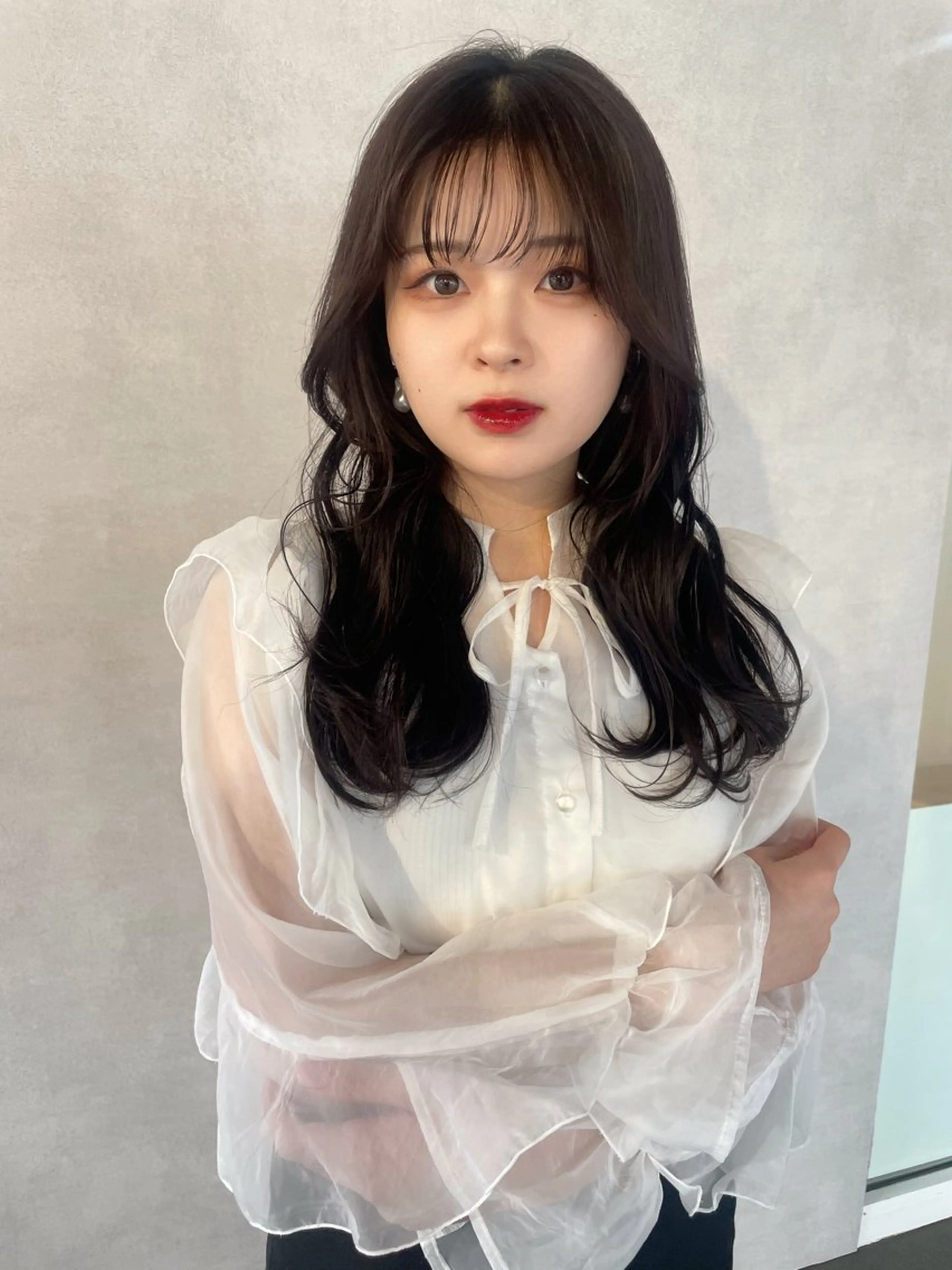 ロング カット レイヤー/韓国/ 顔周り/しんやのヘアスタイル