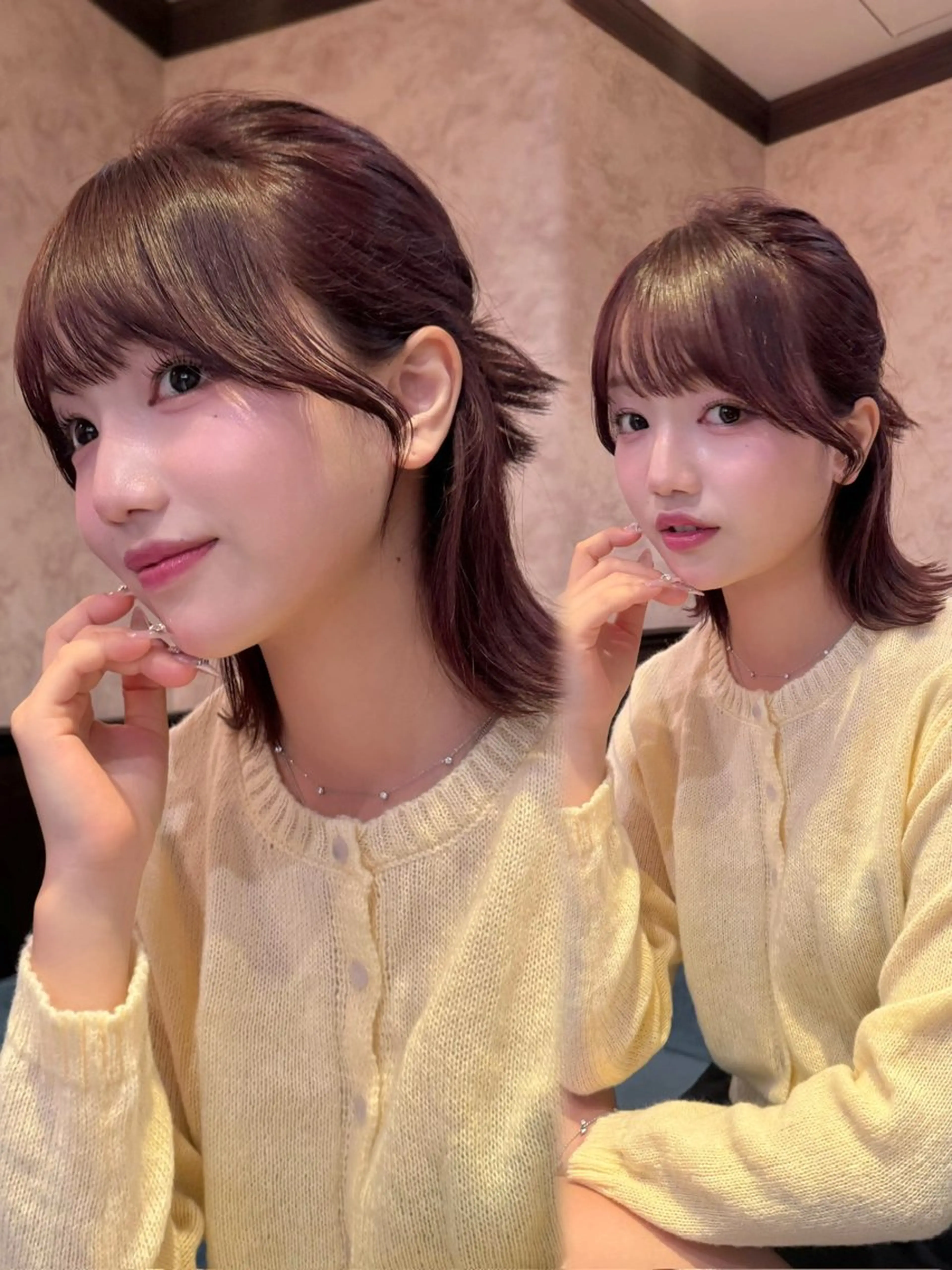 ミディアム ボブ/透明感カラー /しなる🌷のヘアスタイル