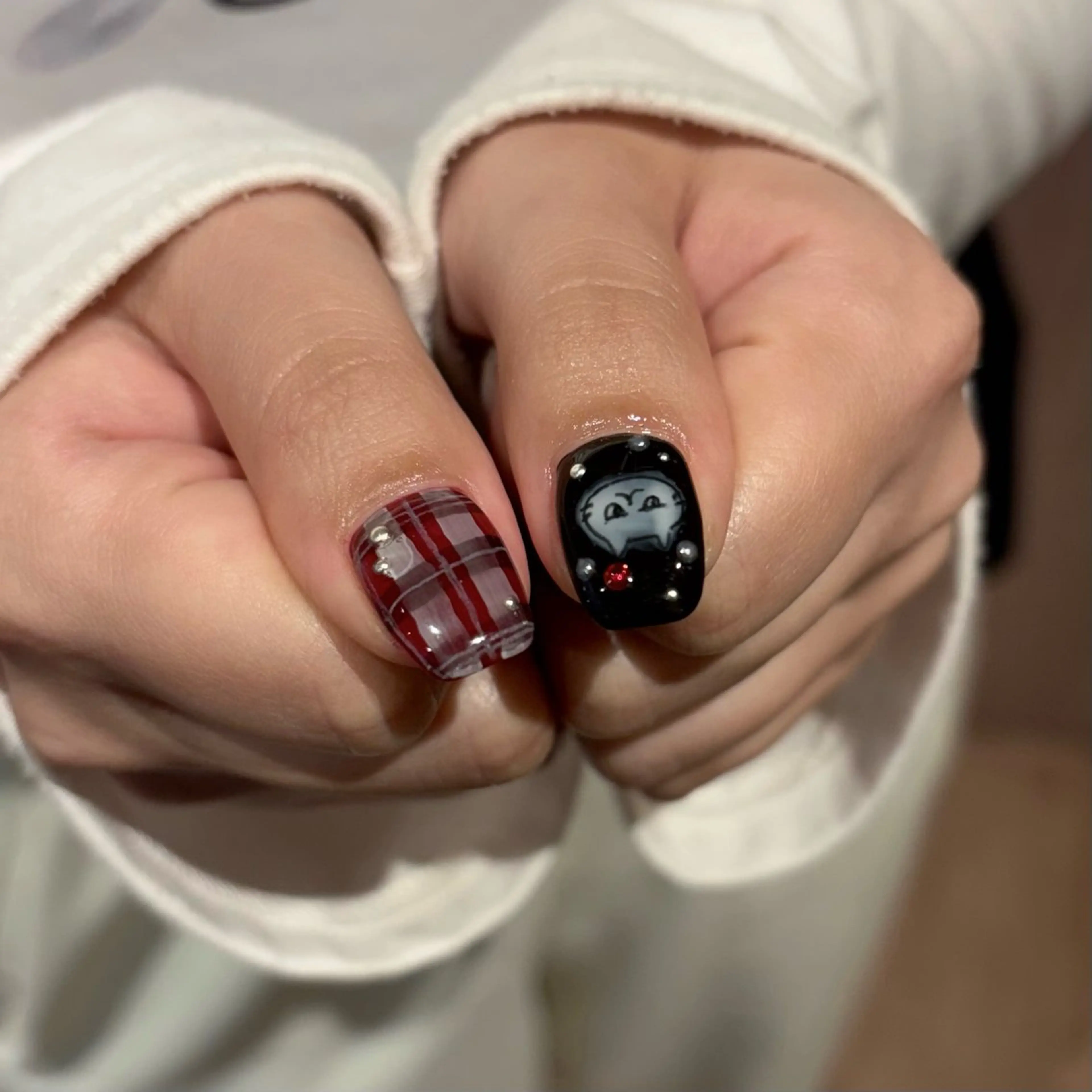 ネイル ドット フレンチネイル 氷ネイル・うるうるネイル マグネットネイル 持ち込み ハンドネイル Bianca名駅店 安田のネイルデザイン