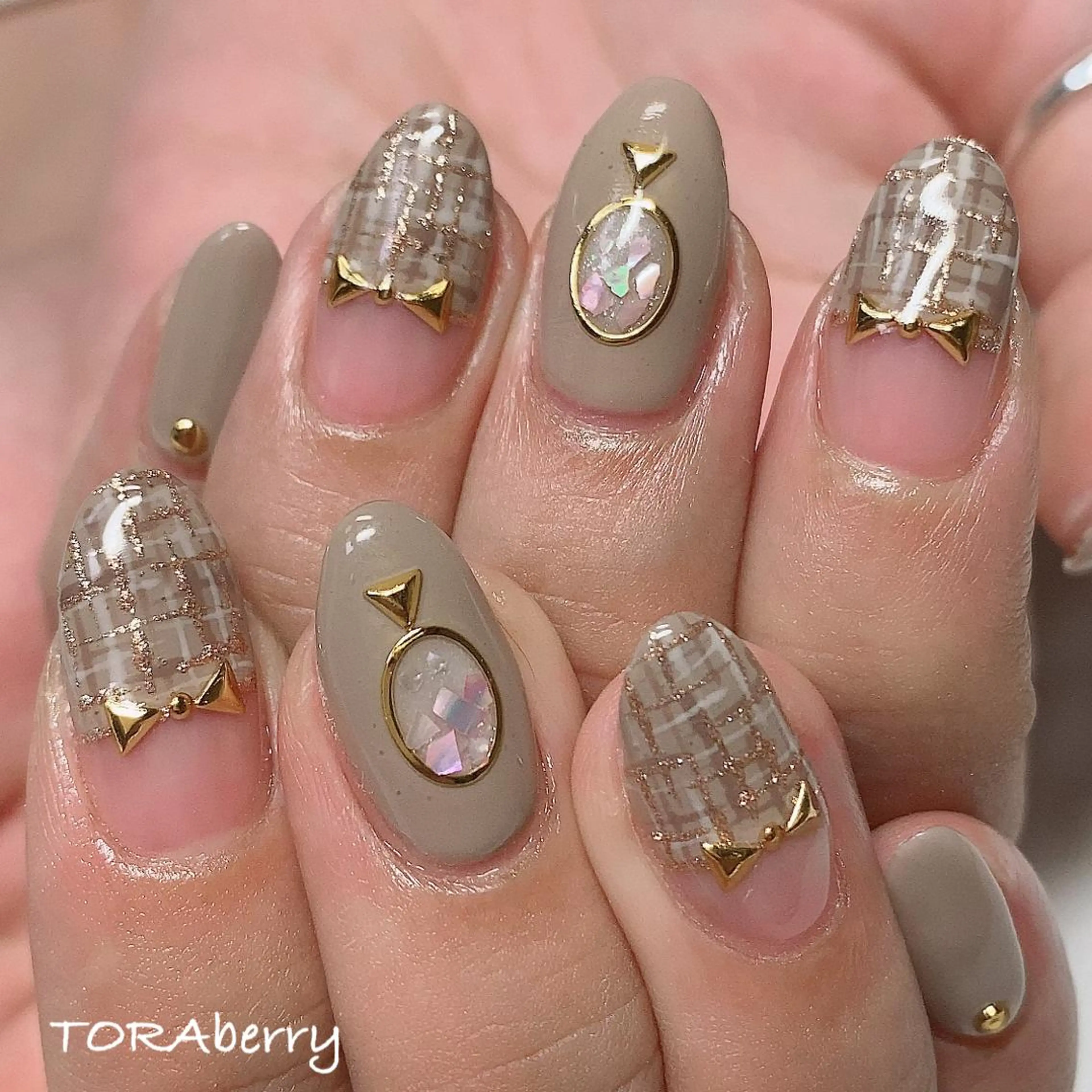 ネイル ツイードネイル ハンドネイル ネイリスト なつみのネイルデザイン