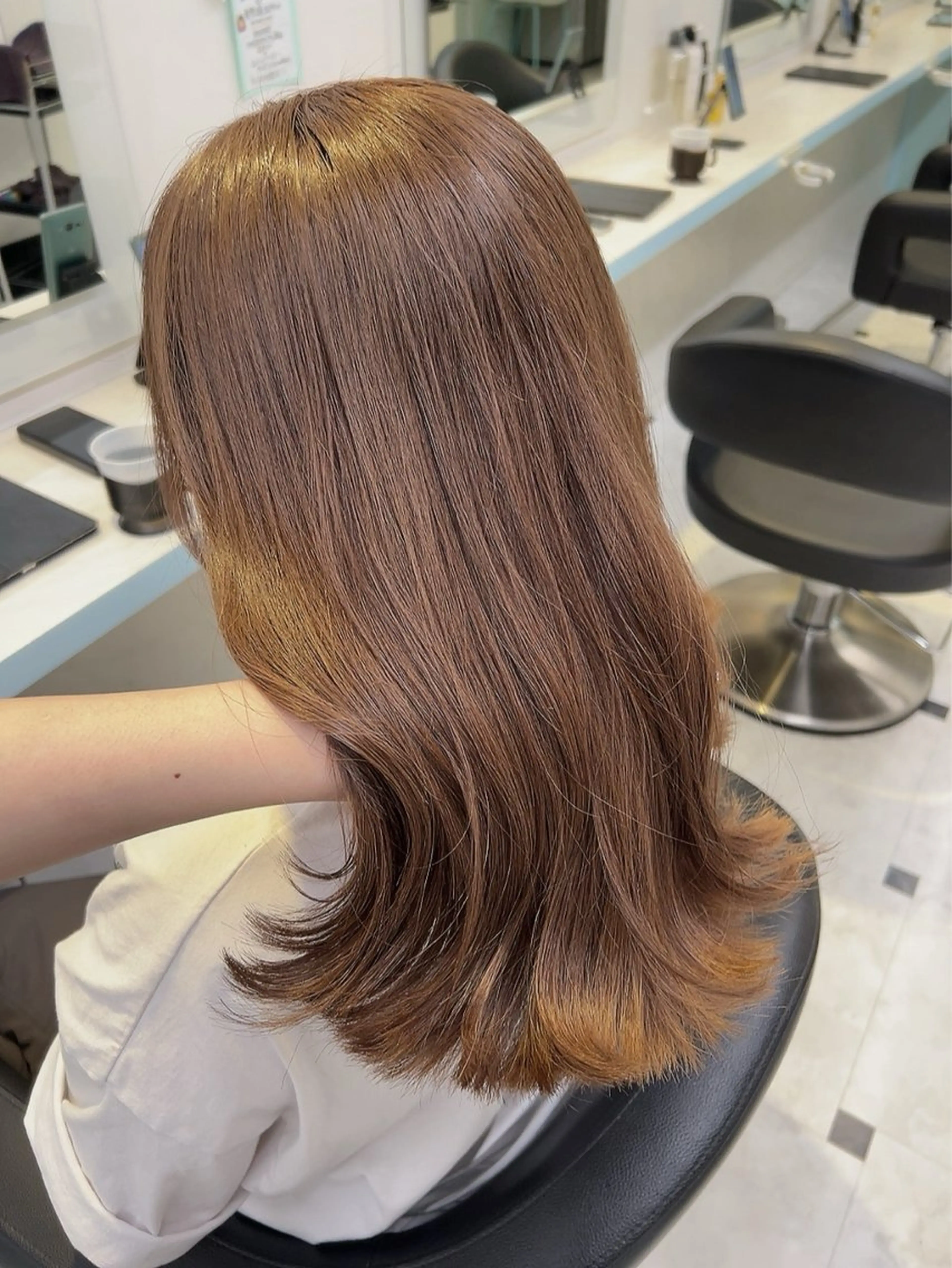 ミディアム カラー ヘアカラー トリートメント ヘッドスパ ヘアセット 🥞ベージュ系カラー 【すずきりほ】🥞のヘアスタイル