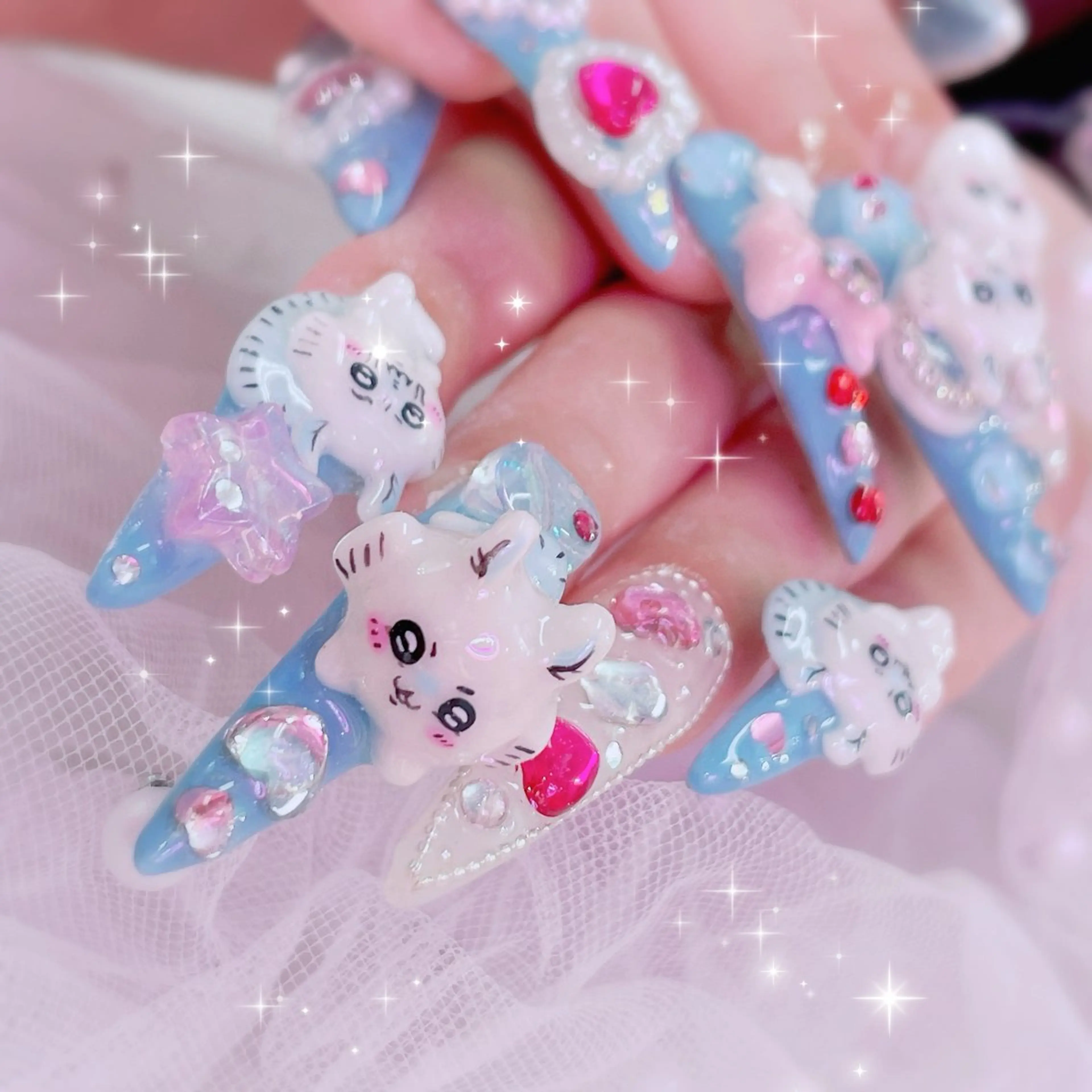 世界にひとつだけの“推しネイル”💖¥10,800【150分プレミアム】（オリジナル3D・パーツ制作対応）【自爪】の写真