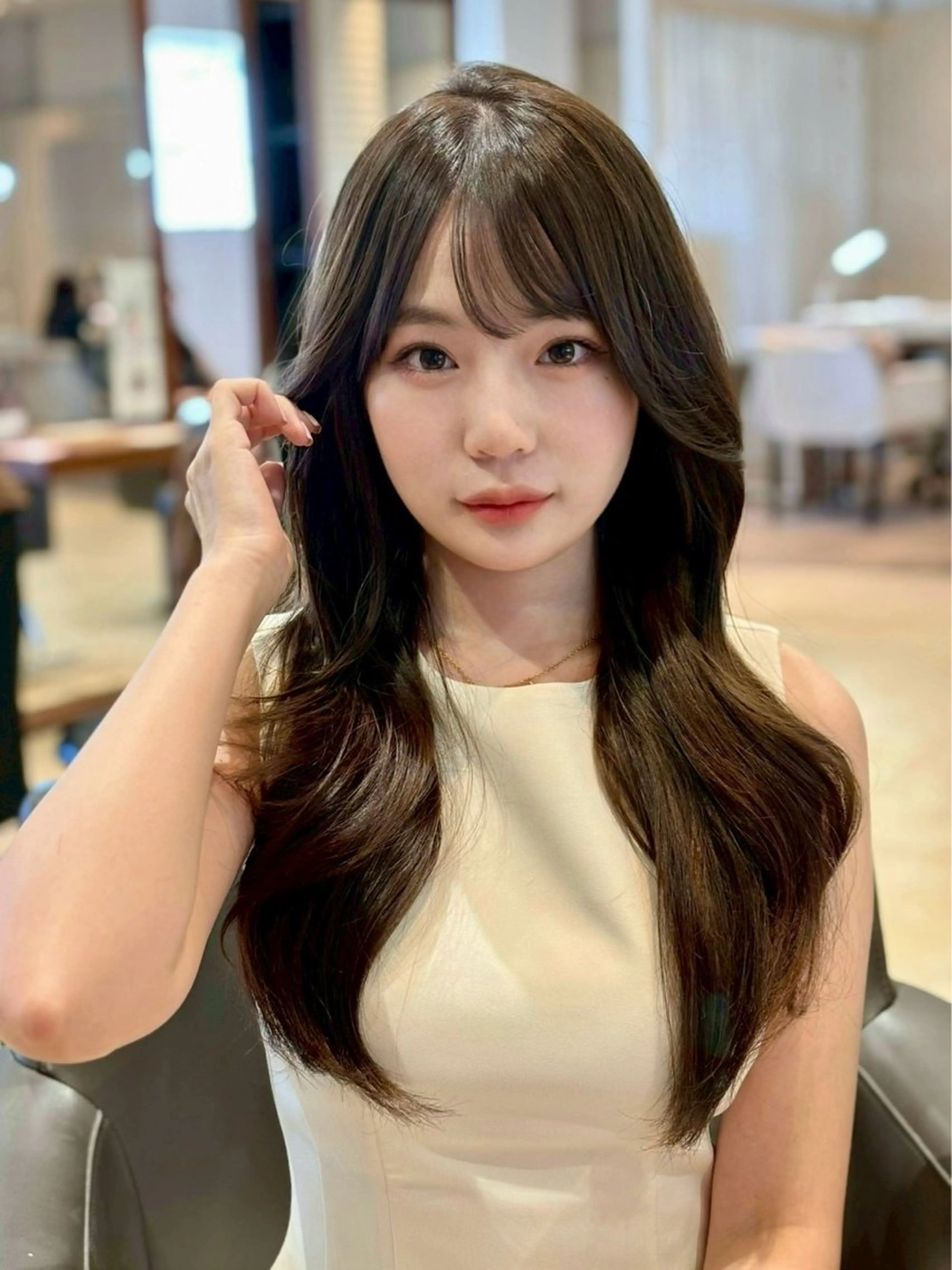 ロング カラー ブリーチ ダブルカラー ブリーチなしカラー 髪質改善 韓国風ヘア カット ヘアカラー トリートメント Maison Annex【心斎橋/レイヤーカット/ブリーチなしダブルカラー/髪質改善カラー】所属・レイヤーカット/ 心斎橋　MACOのヘアスタイル