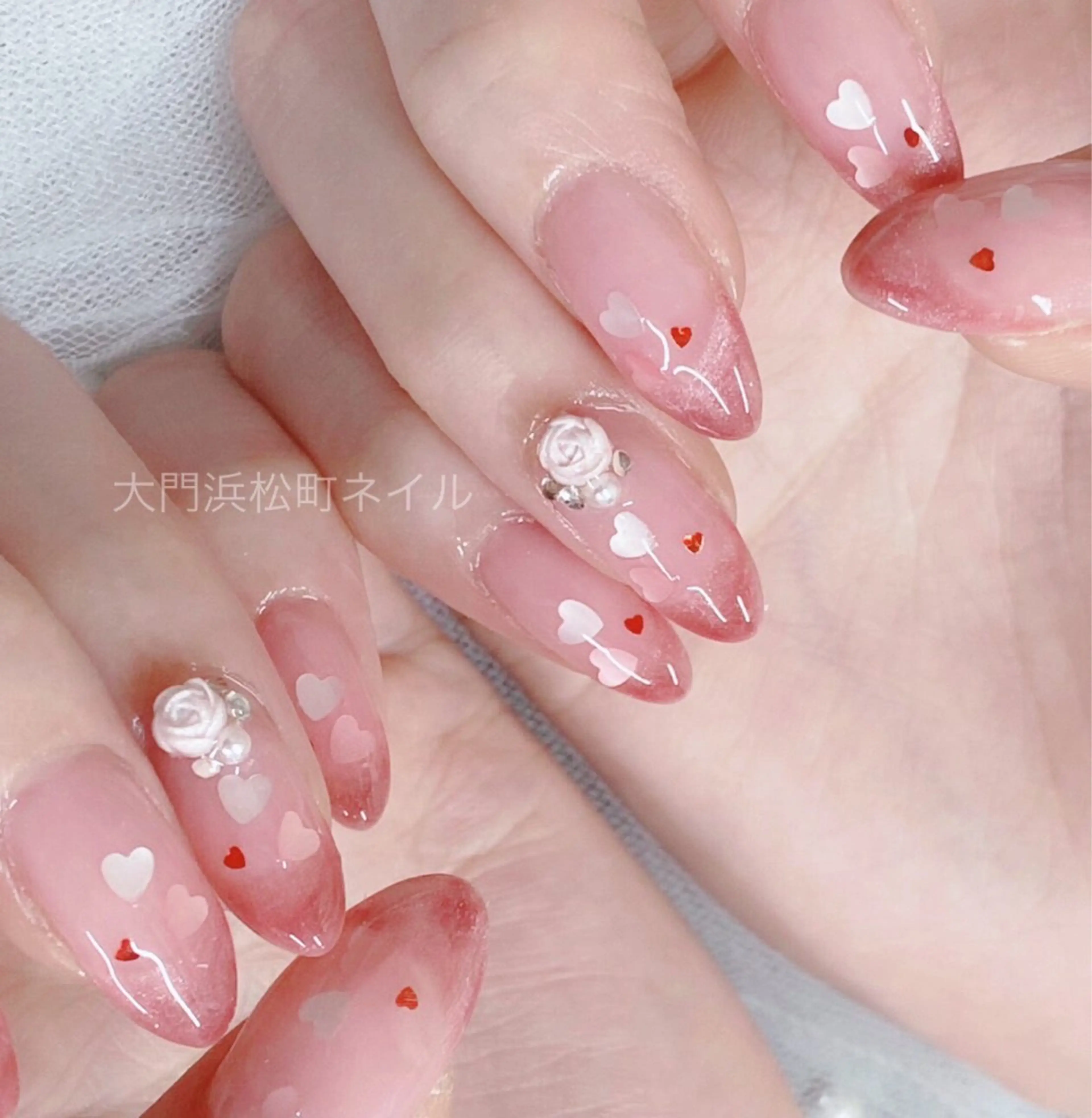 ネイル フレンチネイル ガラスフレンチ マグネットネイル ミラーネイル オフィスネイル ハンドネイル ハンドケア 大門浜松町 ネイルのネイルデザイン