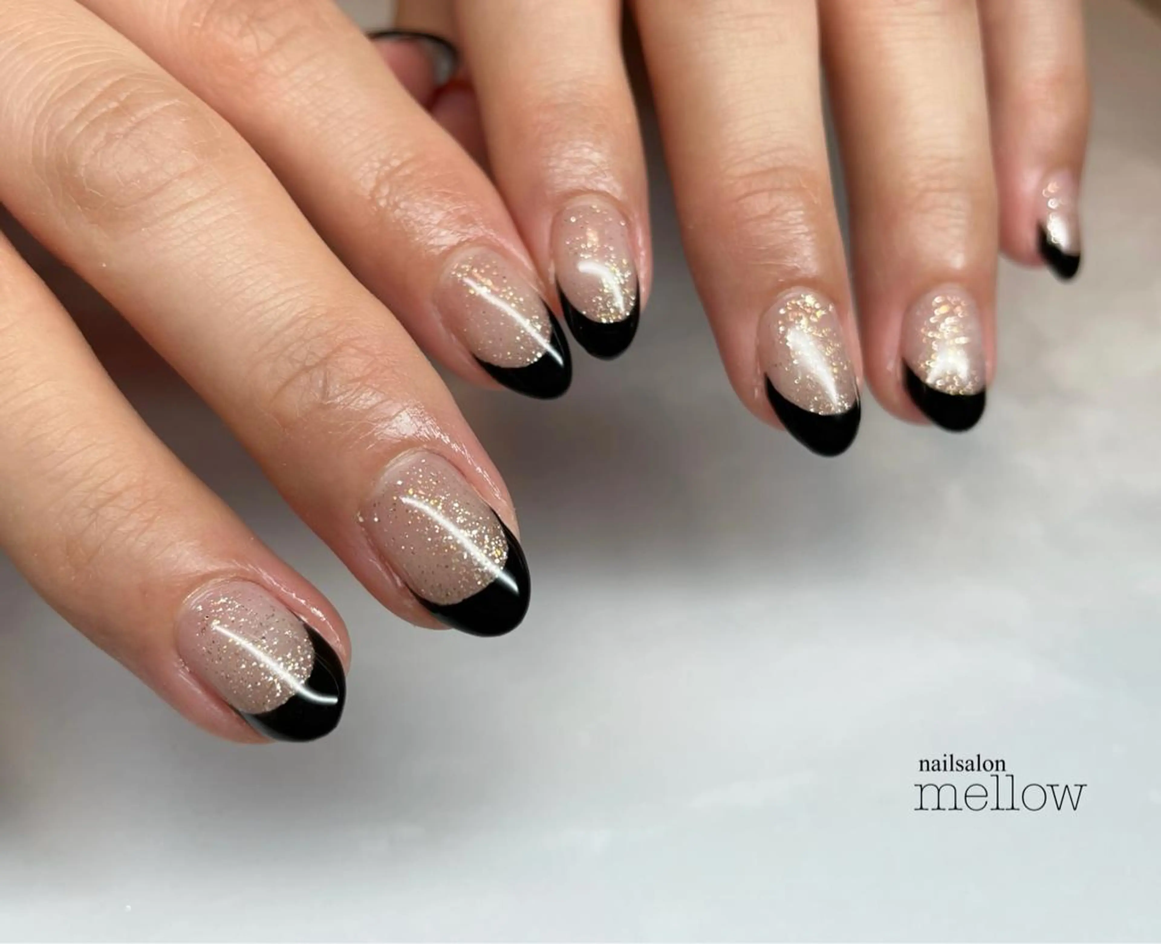 ネイル ブラウン フレンチネイル ラメ(グリッター) 大山 浩美のネイルデザイン