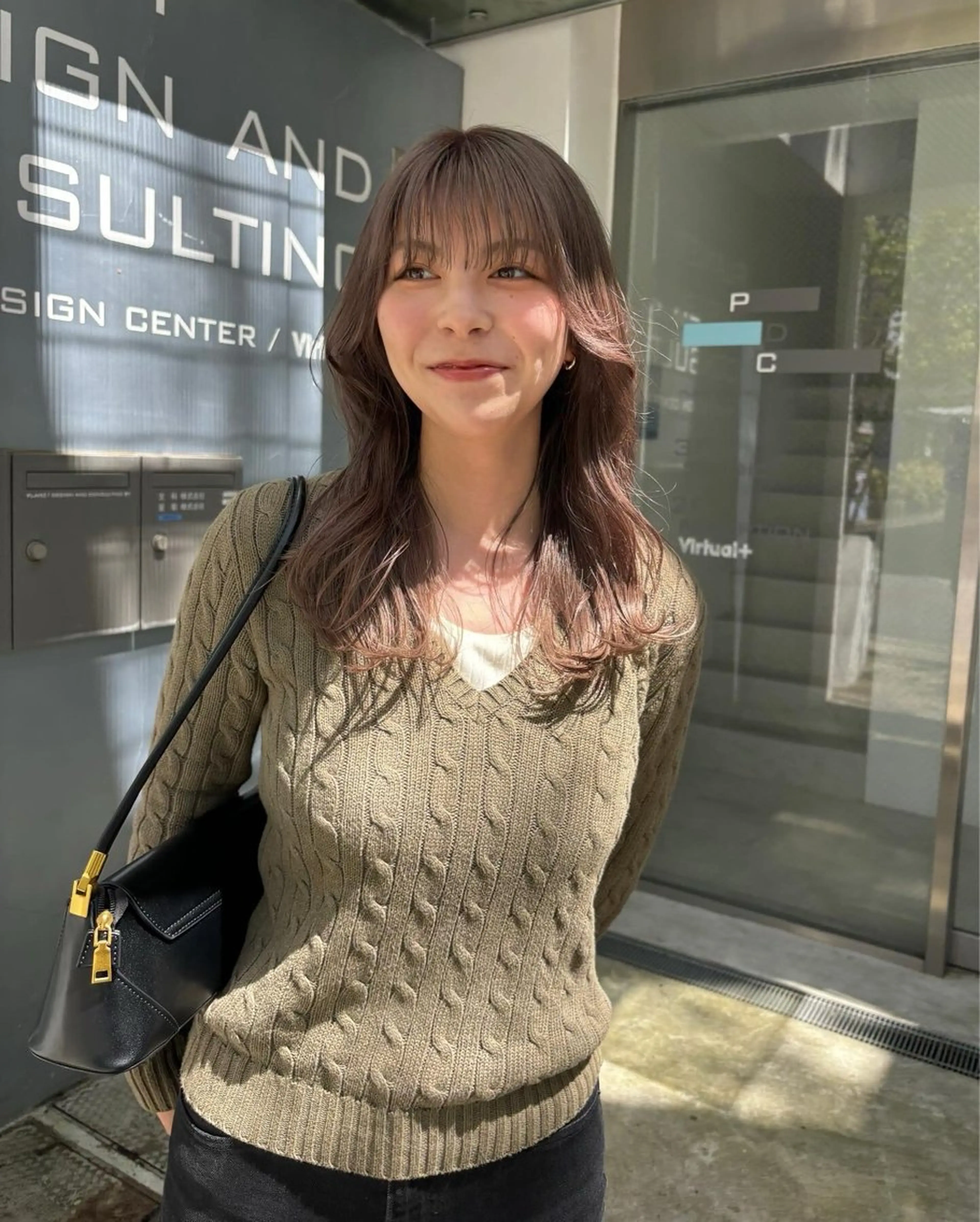 ミディアム カラー カット ヘアカラー トリートメント オリーブ/縮毛♡ Natsuno🩰のヘアスタイル