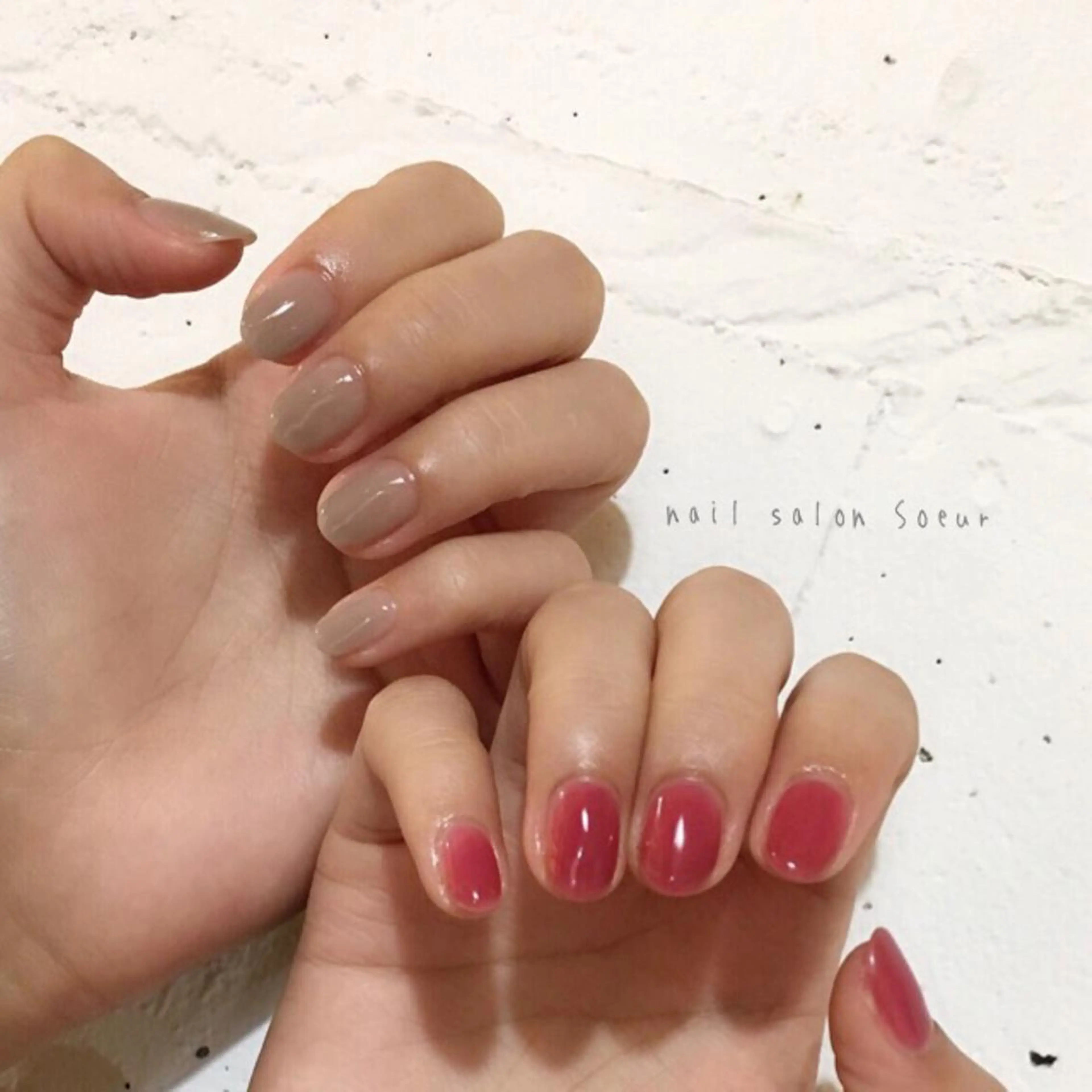 ネイル クリアネイル ジェルネイル ワンカラーネイル ストーンネイル ハンドネイル nail salon Soeurのネイルデザイン