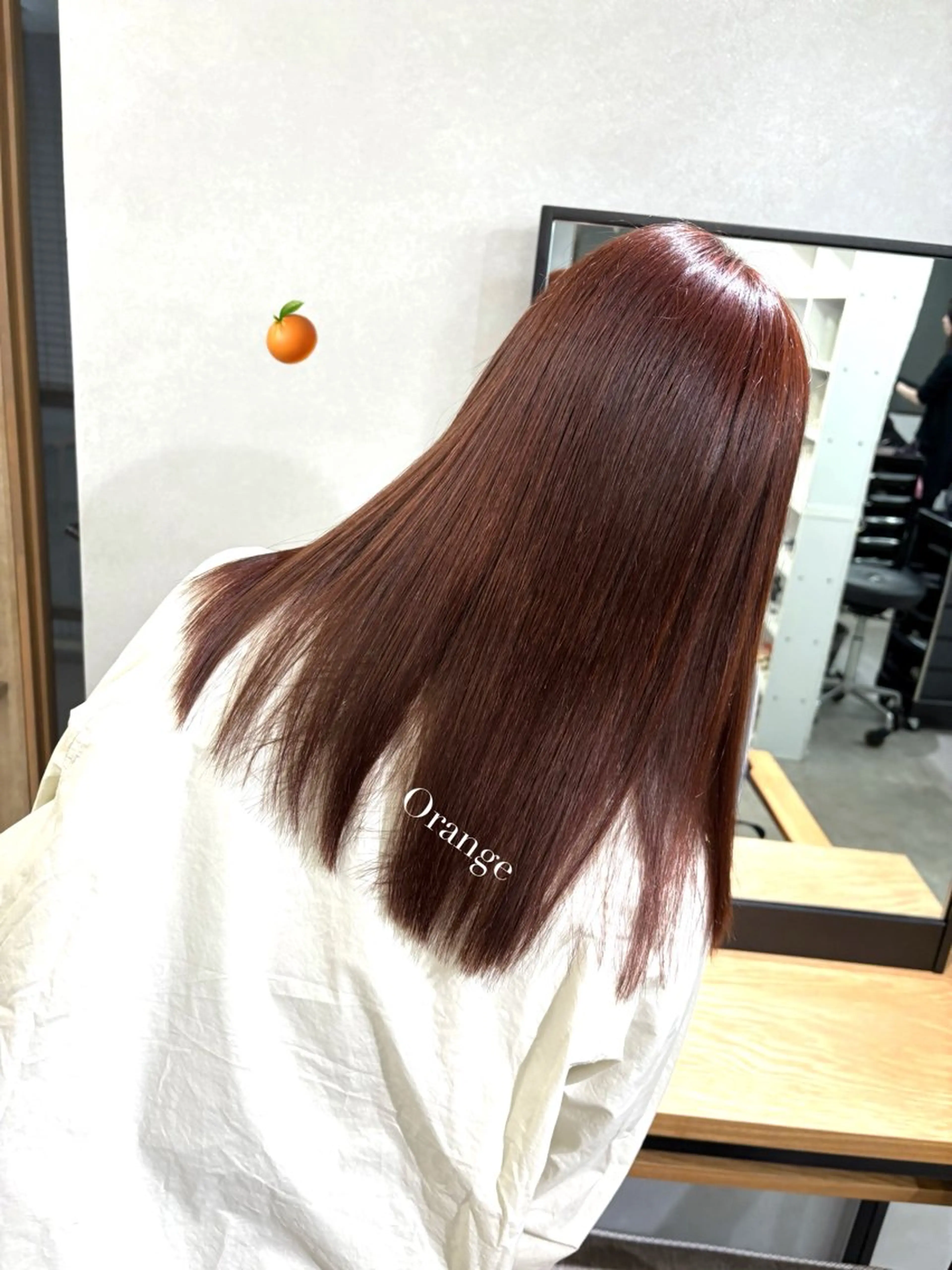 ロング カラー ブラウンカラー オレンジ カット ヘアカラー トリートメント 暖色･似合わせカラー (廣石沙英🎀)のヘアスタイル