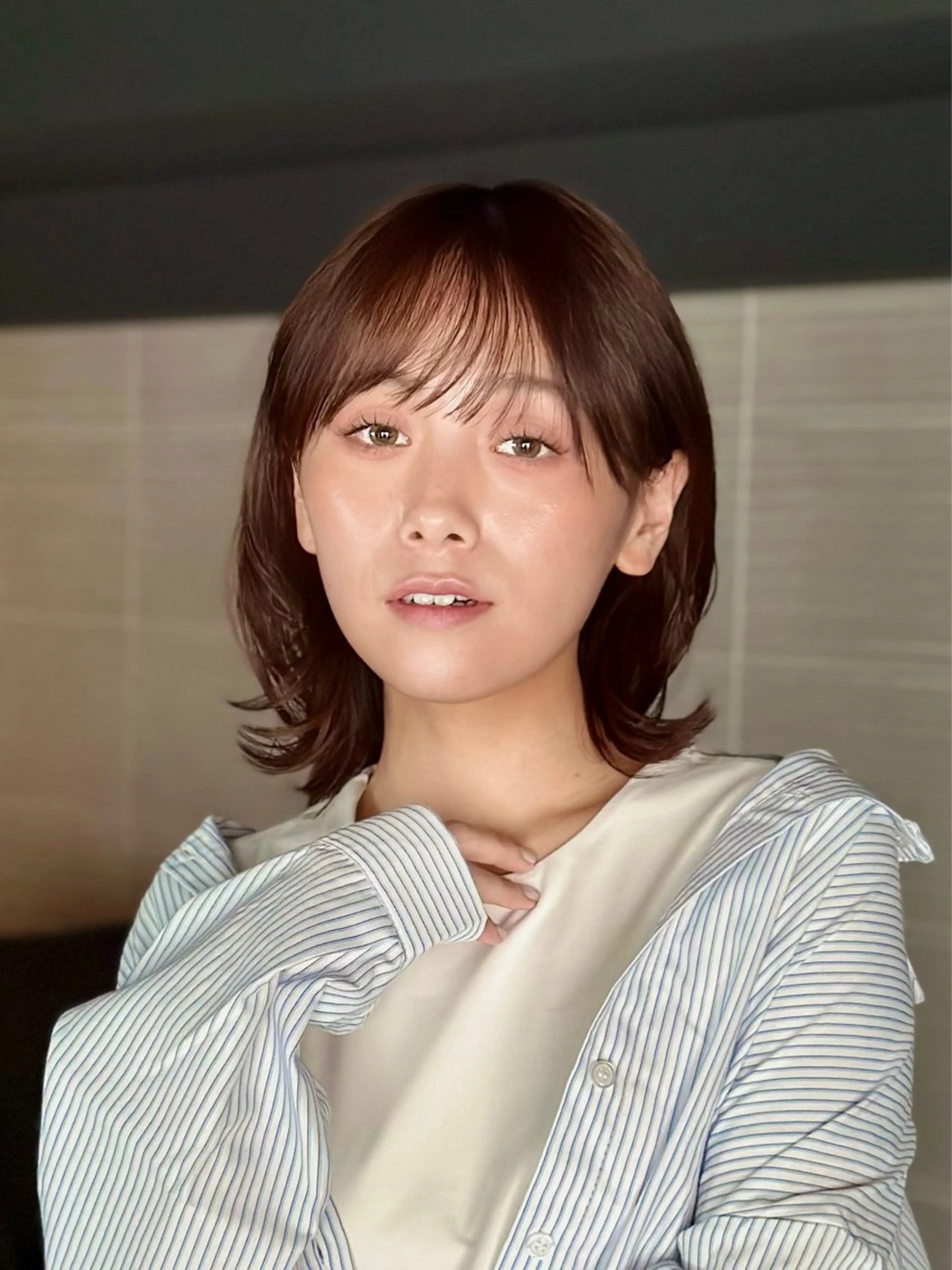 ミディアム カット ヘアカラー トリートメント ヘッドスパ レイヤーボブ/ 髪質改善/佐々木駿弥のヘアスタイル