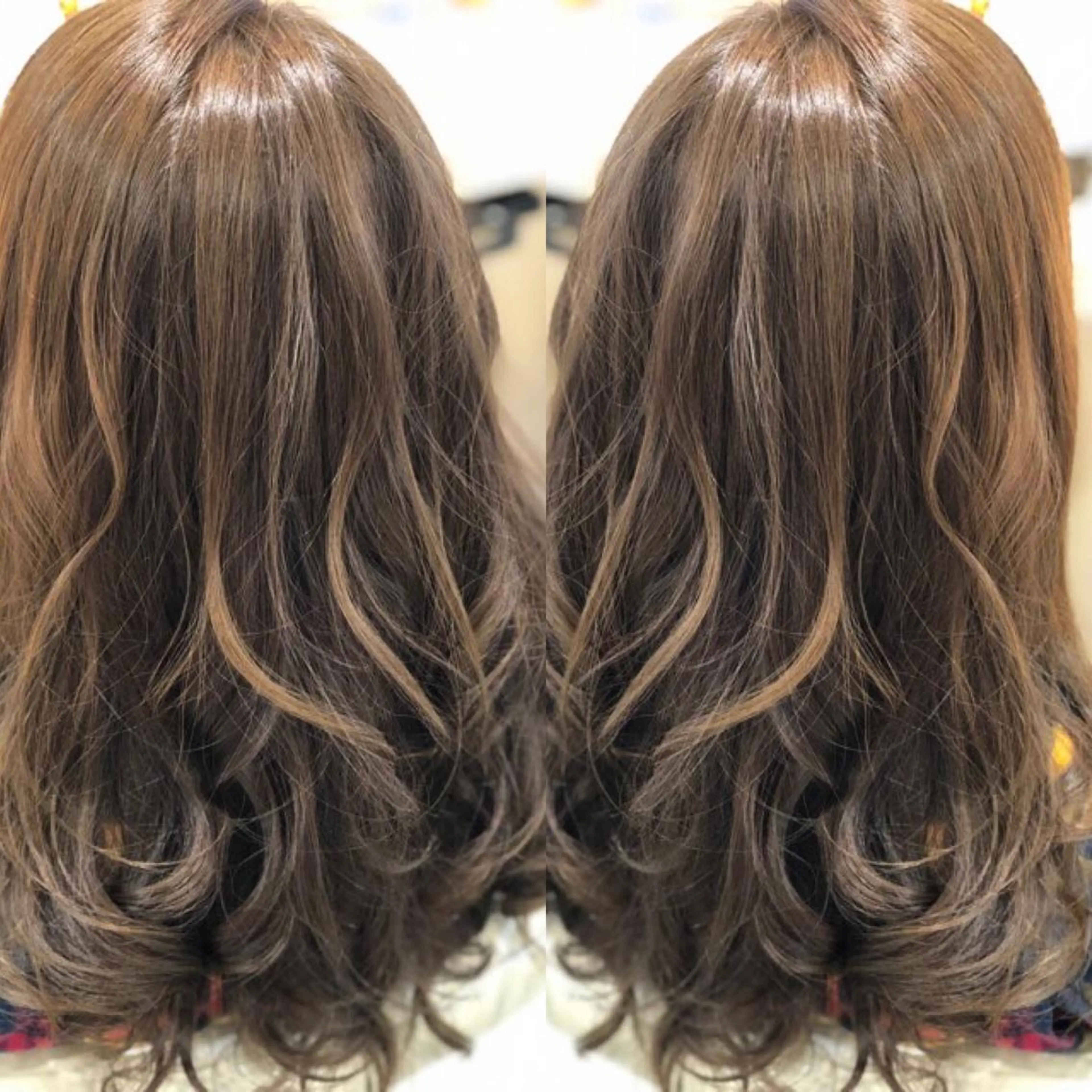 セミロング 縮毛矯正/髪質改善 継続する美髪のヘアスタイル