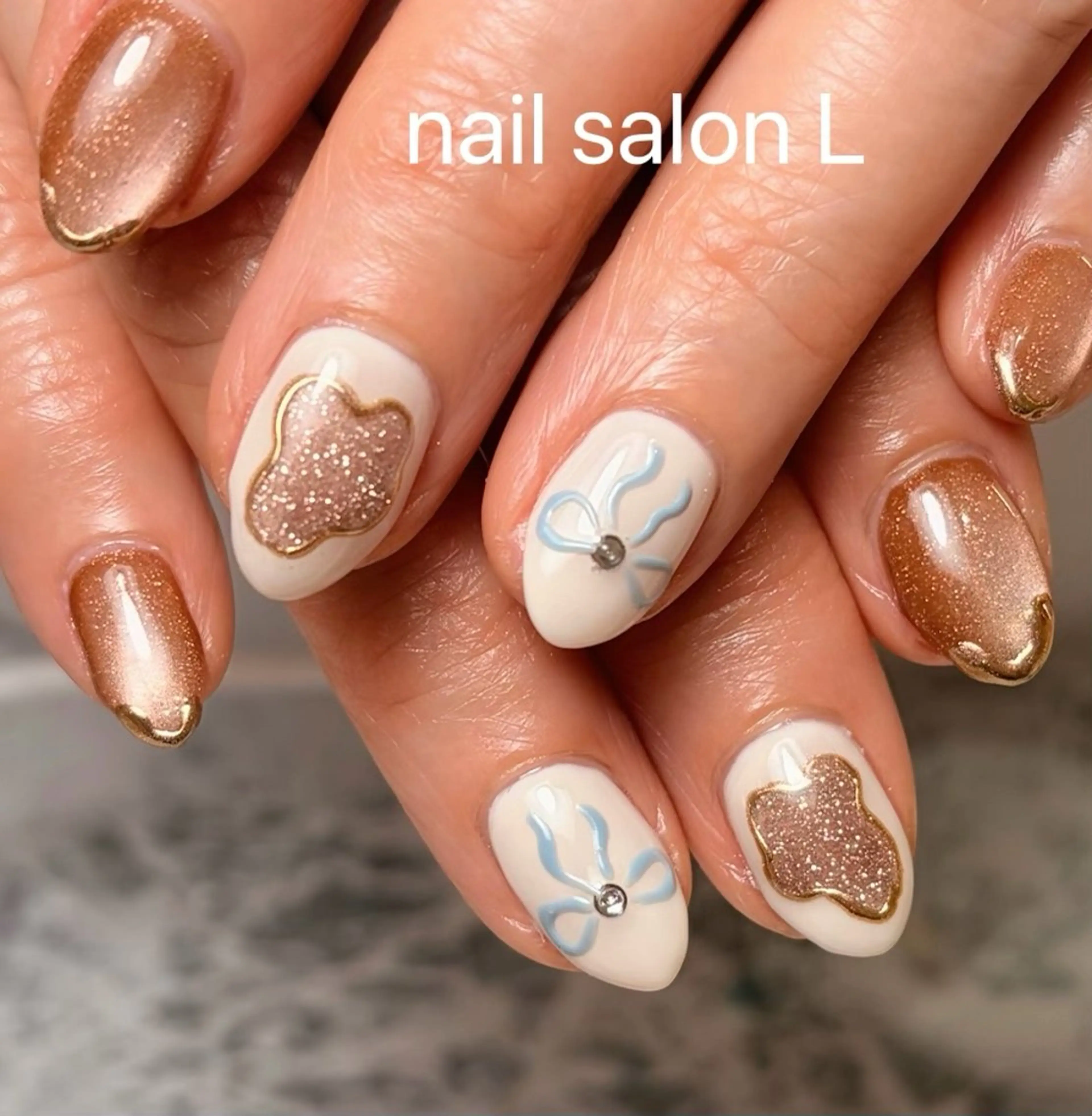 ネイル フラッシュネイル ラメ(グリッター) マグネットネイル ハンドネイル 吉川市 ネイルサロンLのネイルデザイン