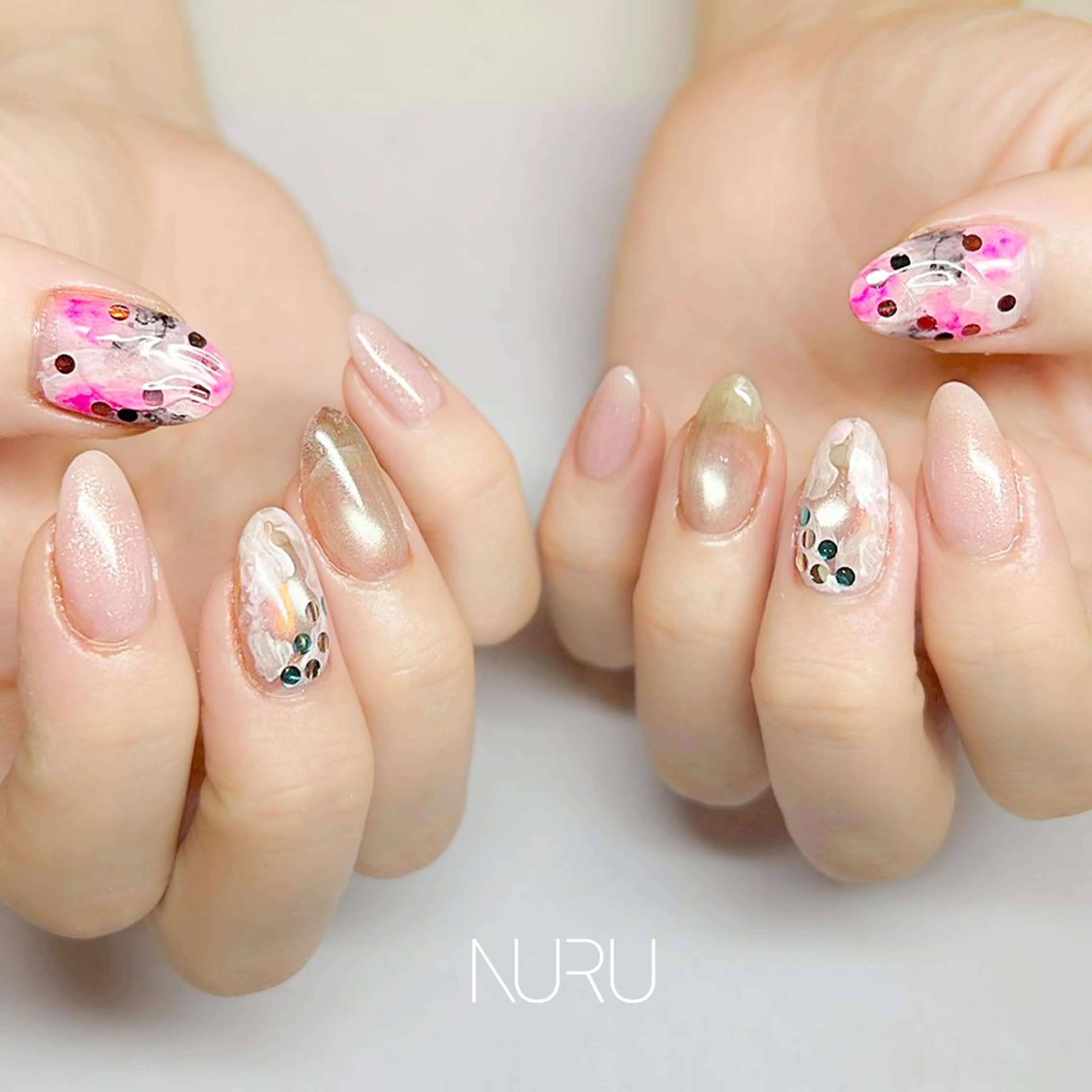 ネイル クリアネイル ニュアンスネイル ハンドネイル NURU NAIL ヌルネイル新宿のネイルデザイン