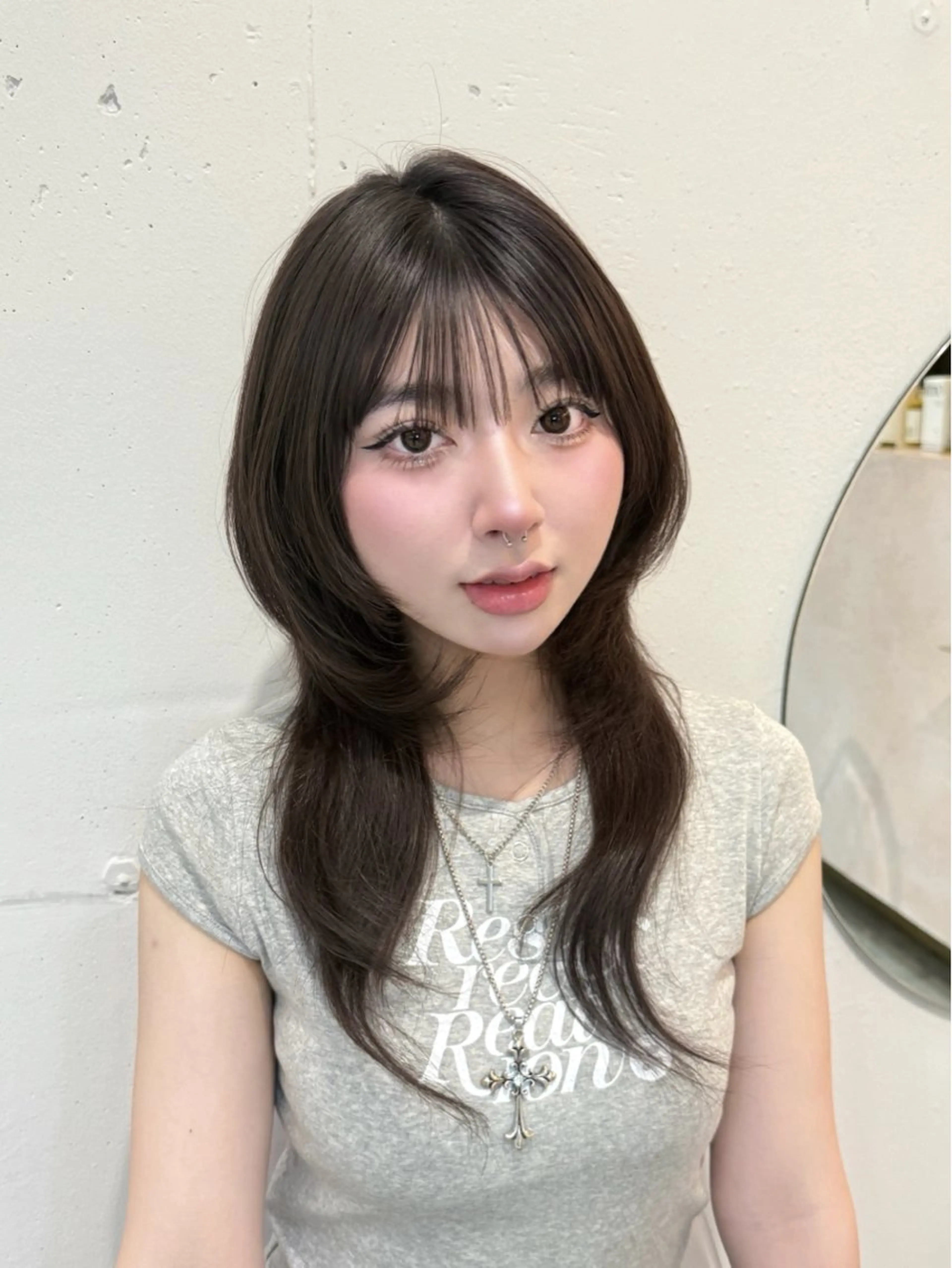 セミロング ハッシュカット 韓国風ヘア レイヤーカット RIN🩶レイヤー /ハッシュカットのヘアスタイル