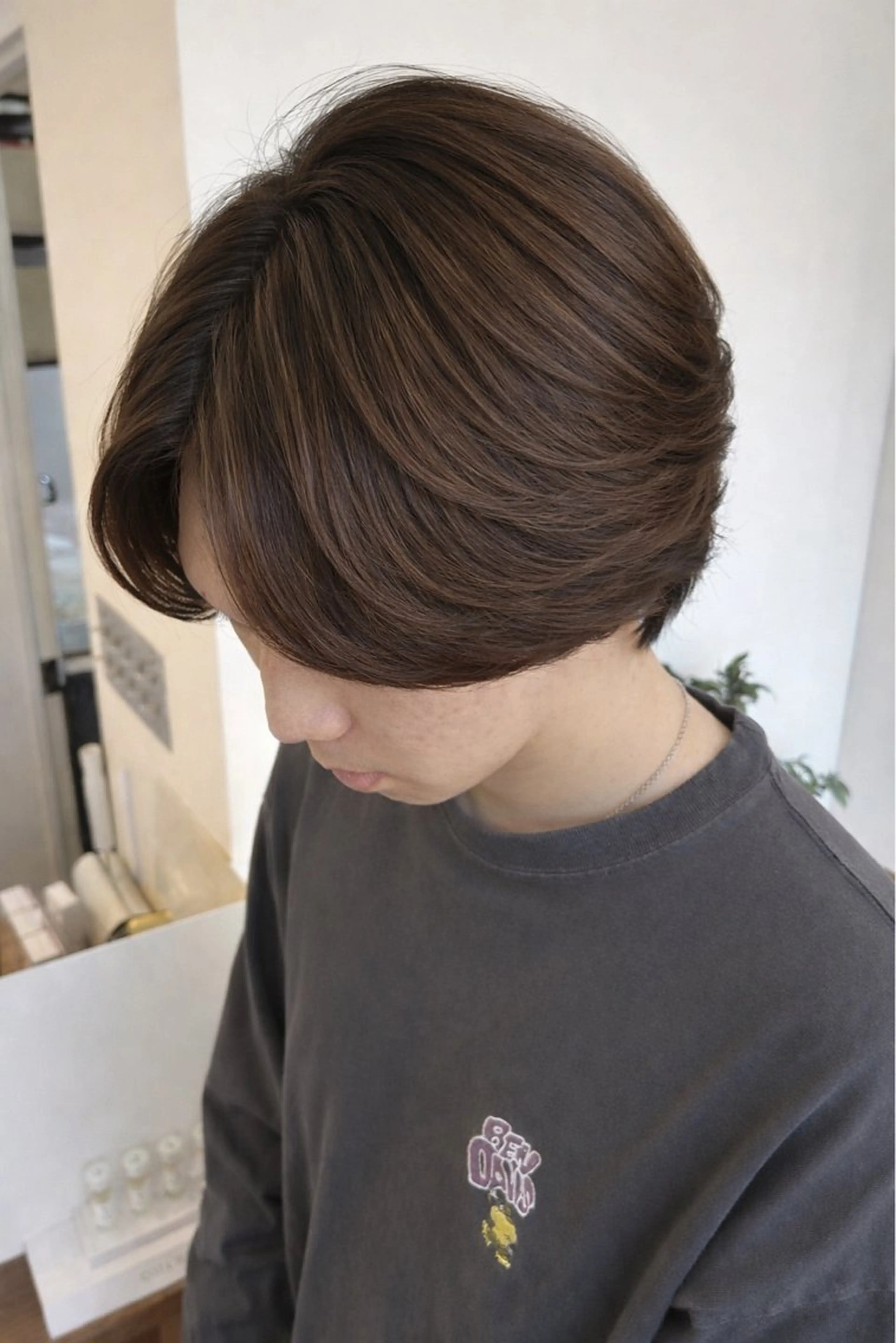 ミディアム カラー ブラウンカラー 透明感カラー ナチュラルブラウン ヘアカラー トリートメント 【F-CODE】 難波のヘアスタイル