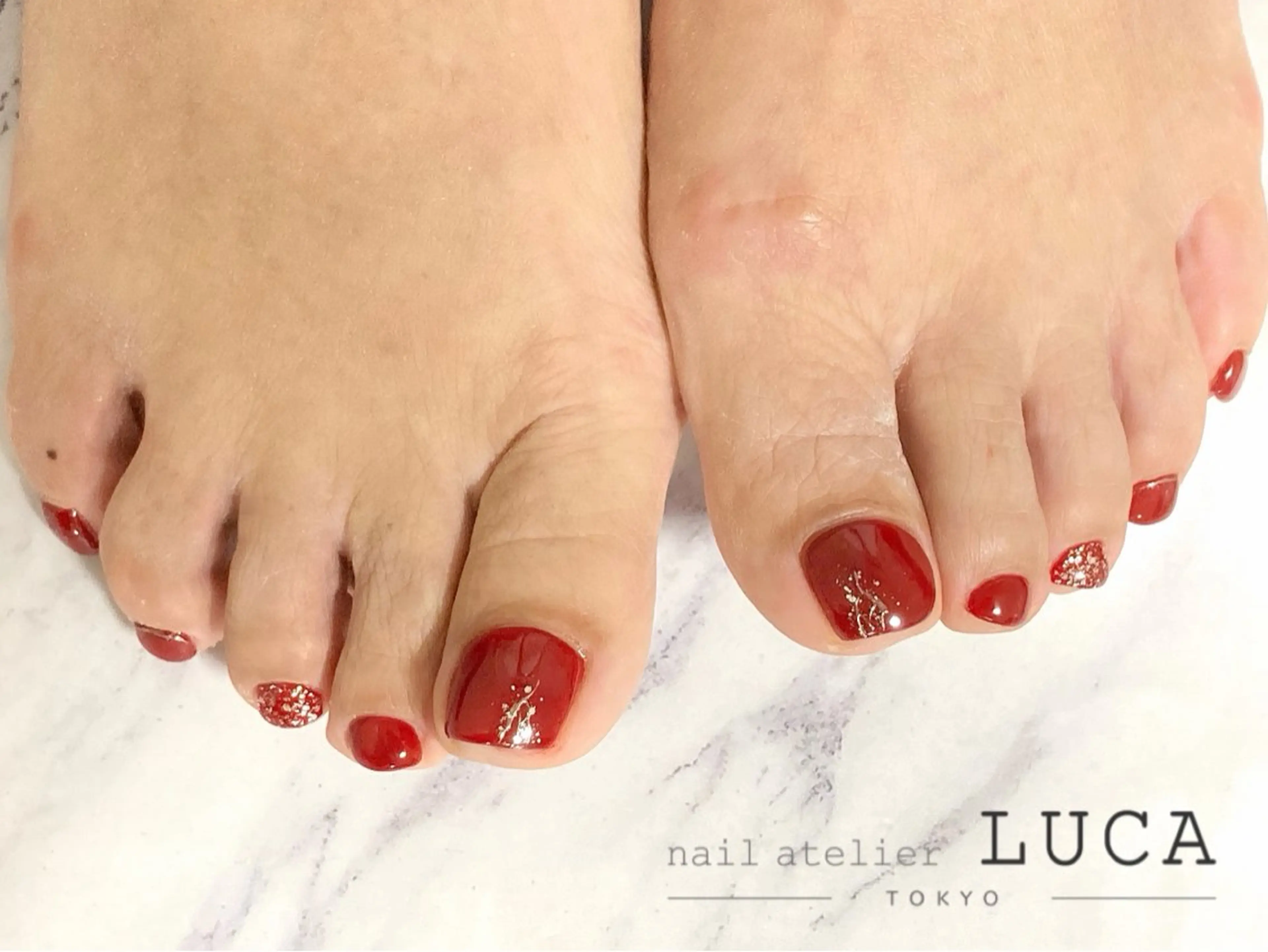 ネイル フレンチネイル ジェルネイル パラジェル フットネイル ネイルアトリエルカ 落合のネイルデザイン