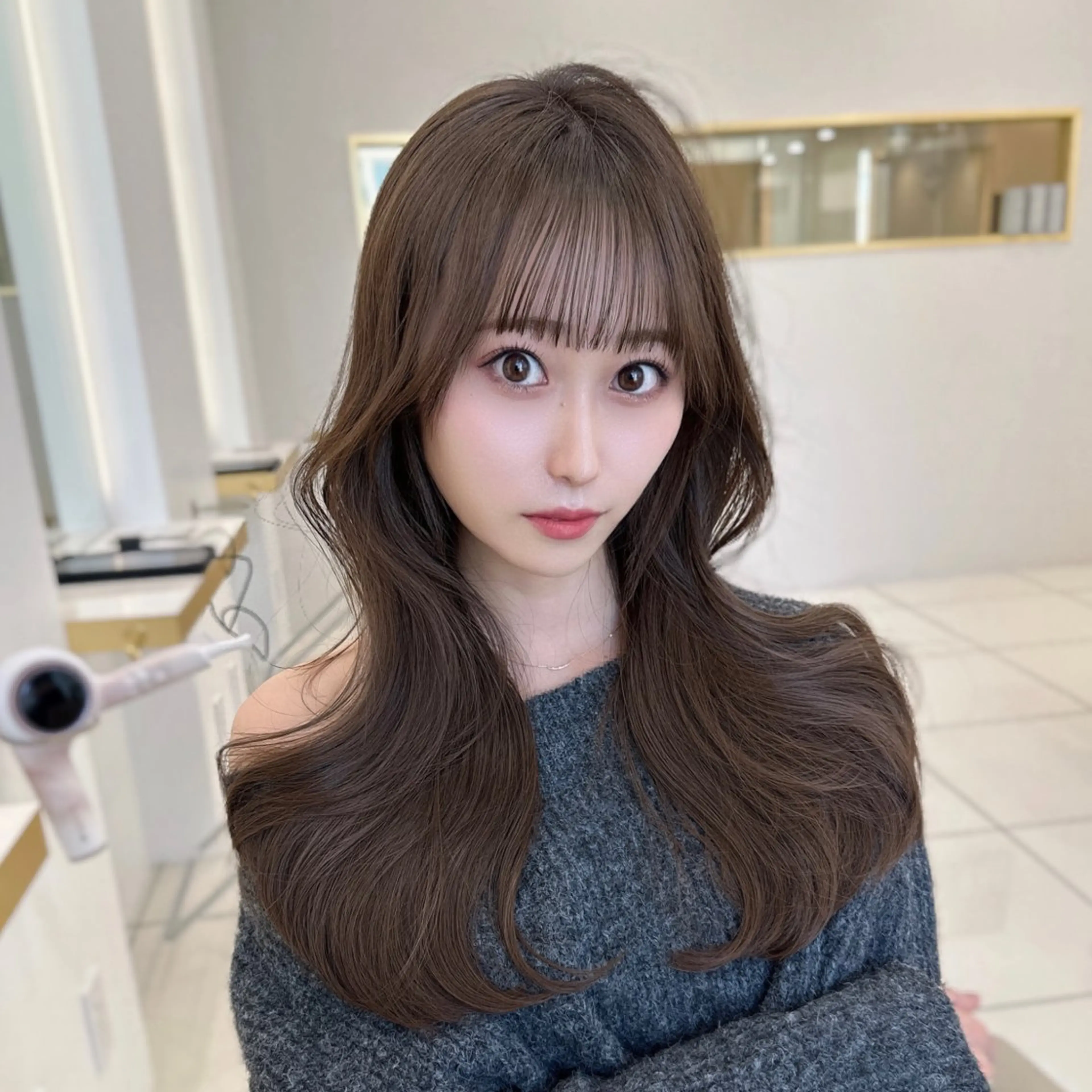 ロング 韓国風ヘア レイヤーカット カット ヘアカラー 似合わせ/レイヤー /顔まわり/池田歩樹のヘアスタイル