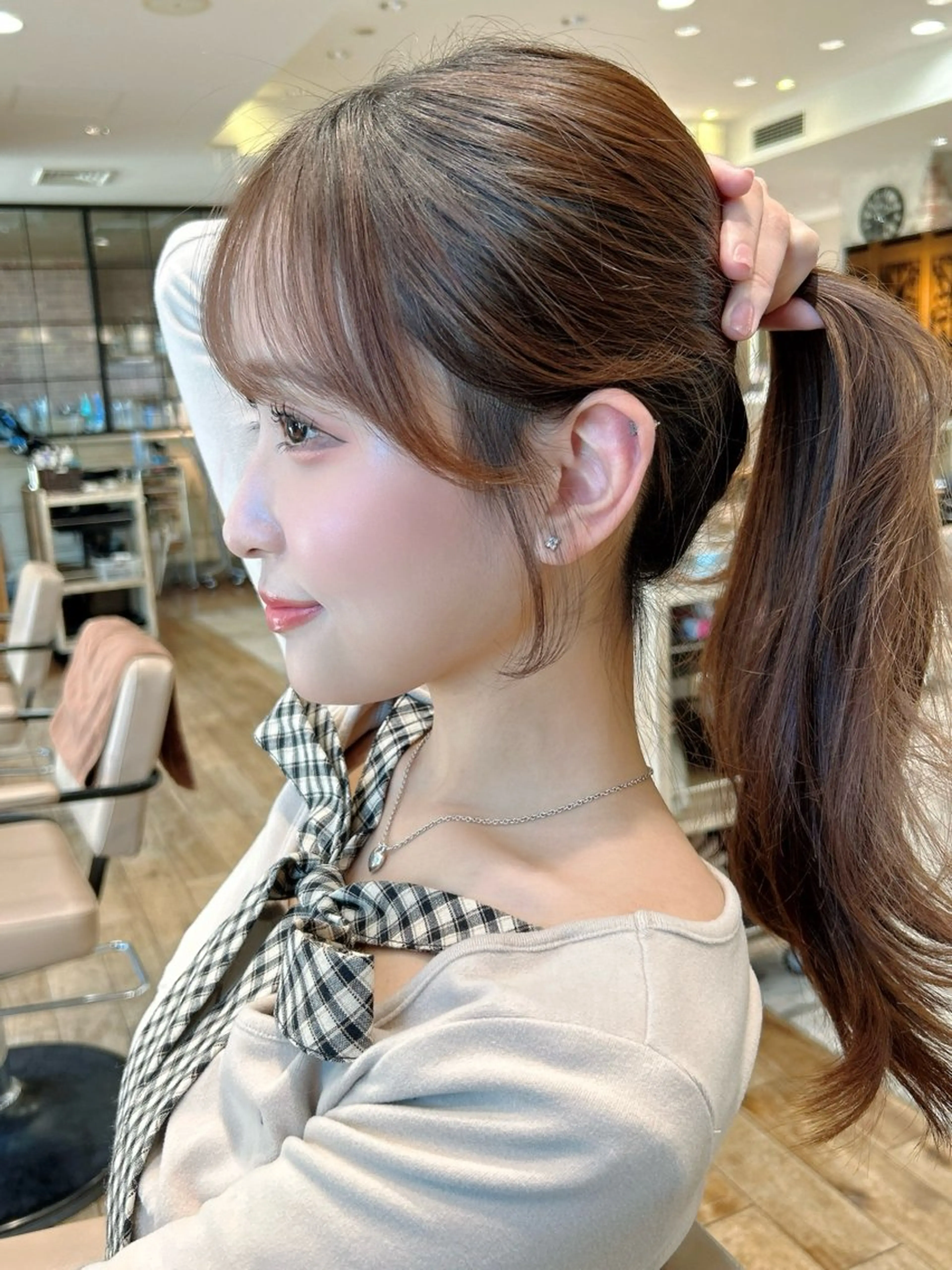 セミロング カラー パーマ カット 新宿✨顔周りカット 韓国ヘア/坂本亜裟海のヘアスタイル