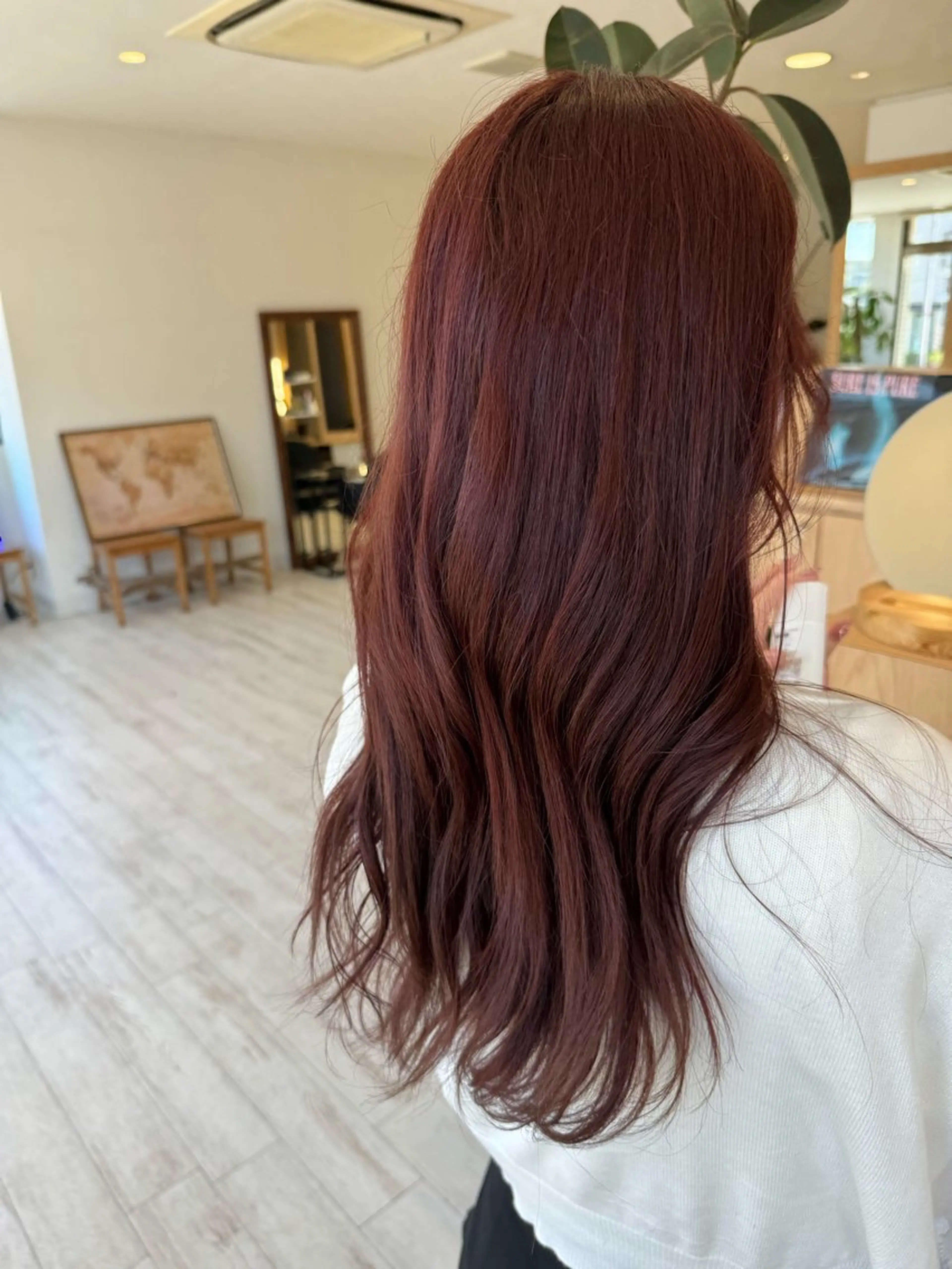 ロング カラー ブラウンカラー ピンクカラー ピンクブラウン 村田 奈月のヘアスタイル