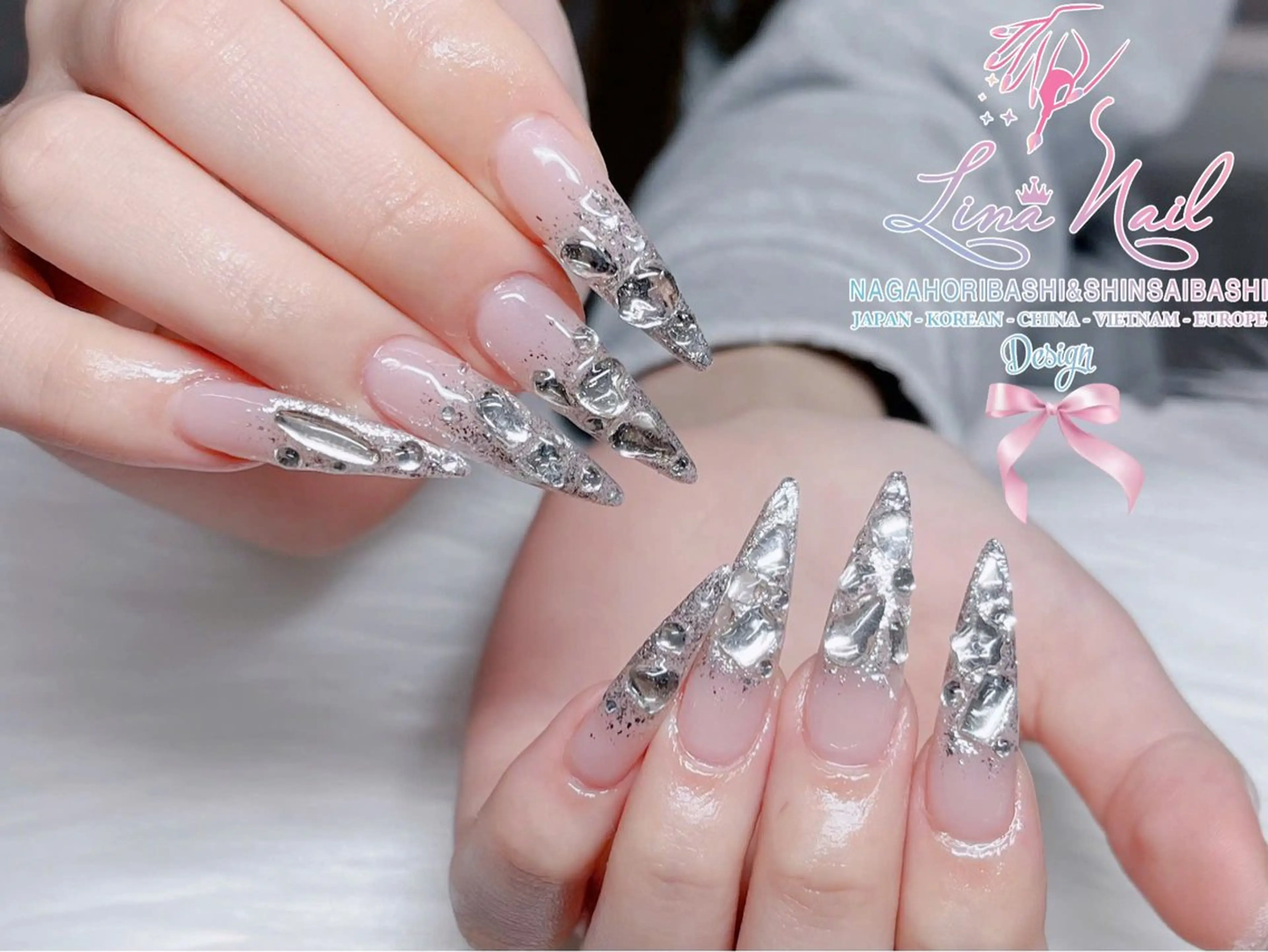 ネイル アートネイル フットネイル 韓国ネイル ロングネイル 持ち込み リナネイル 長堀橋店/東心斎橋店のネイルデザイン