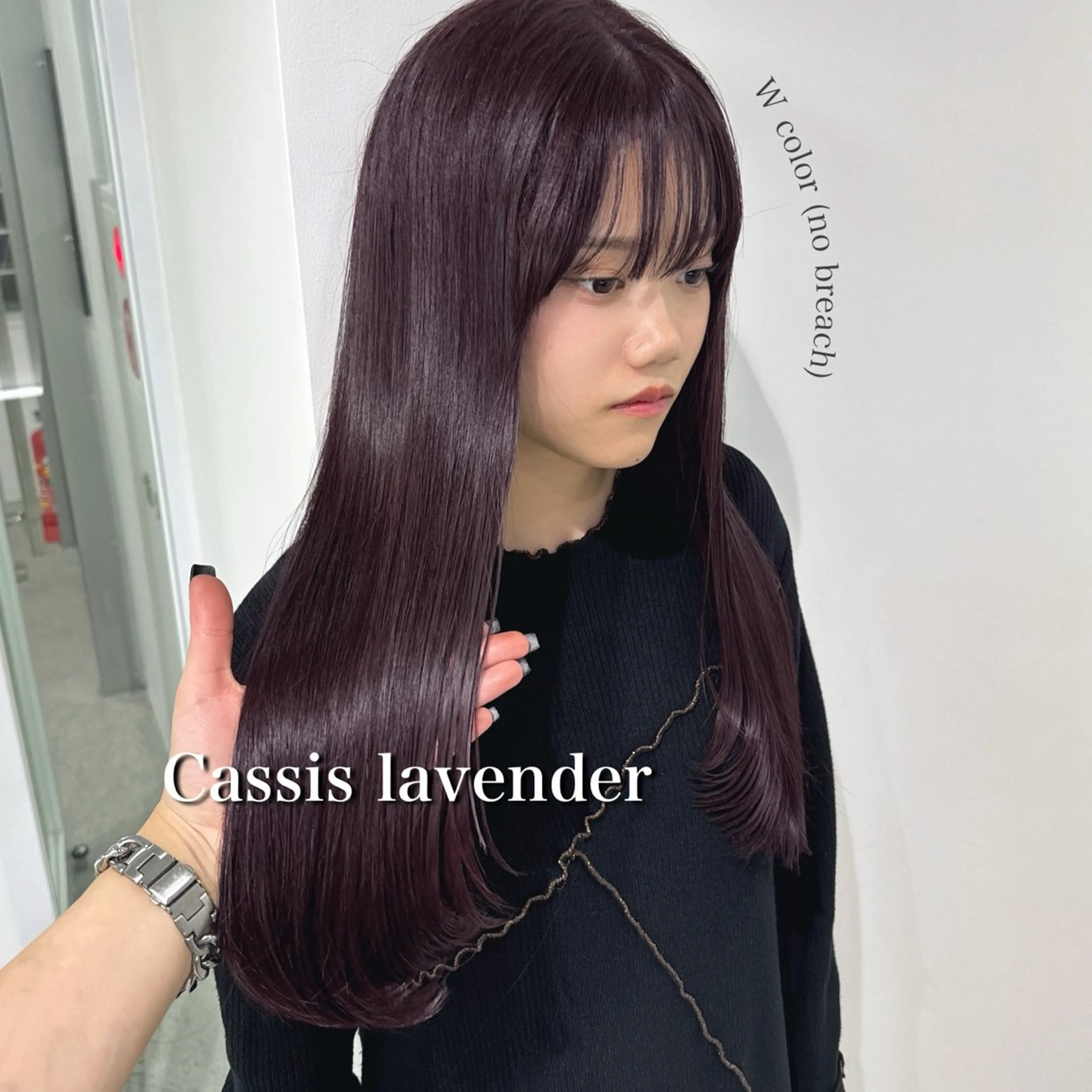 ロング カラー ヘアカラー 暗髪🩶ラベンダー/ ブルー/ユウナ🤍のヘアスタイル