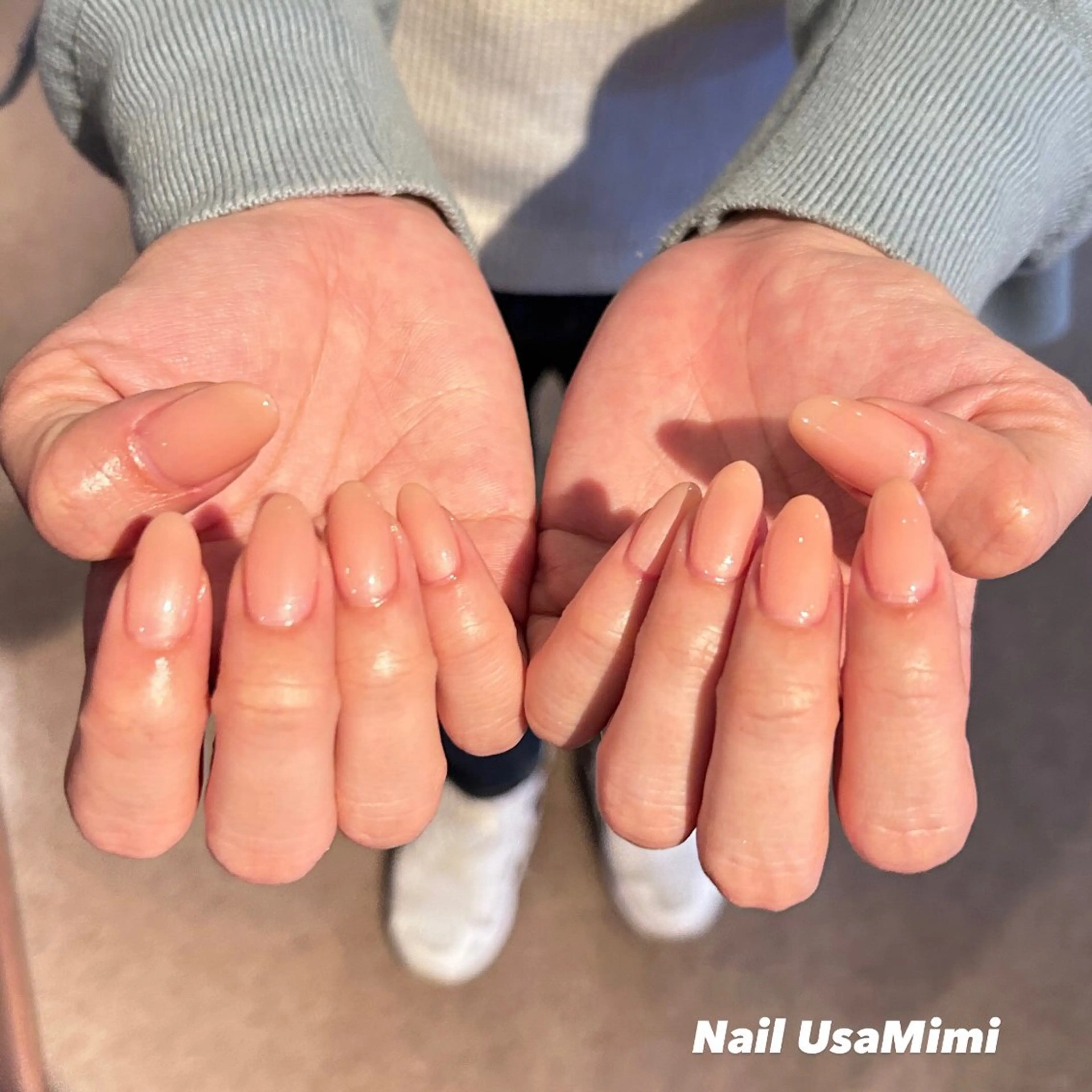 ネイル ジェルネイル 持ち込み ワンカラーネイル パラジェル シンプルネイル 本町ネイルNail UsaMimiのネイルデザイン