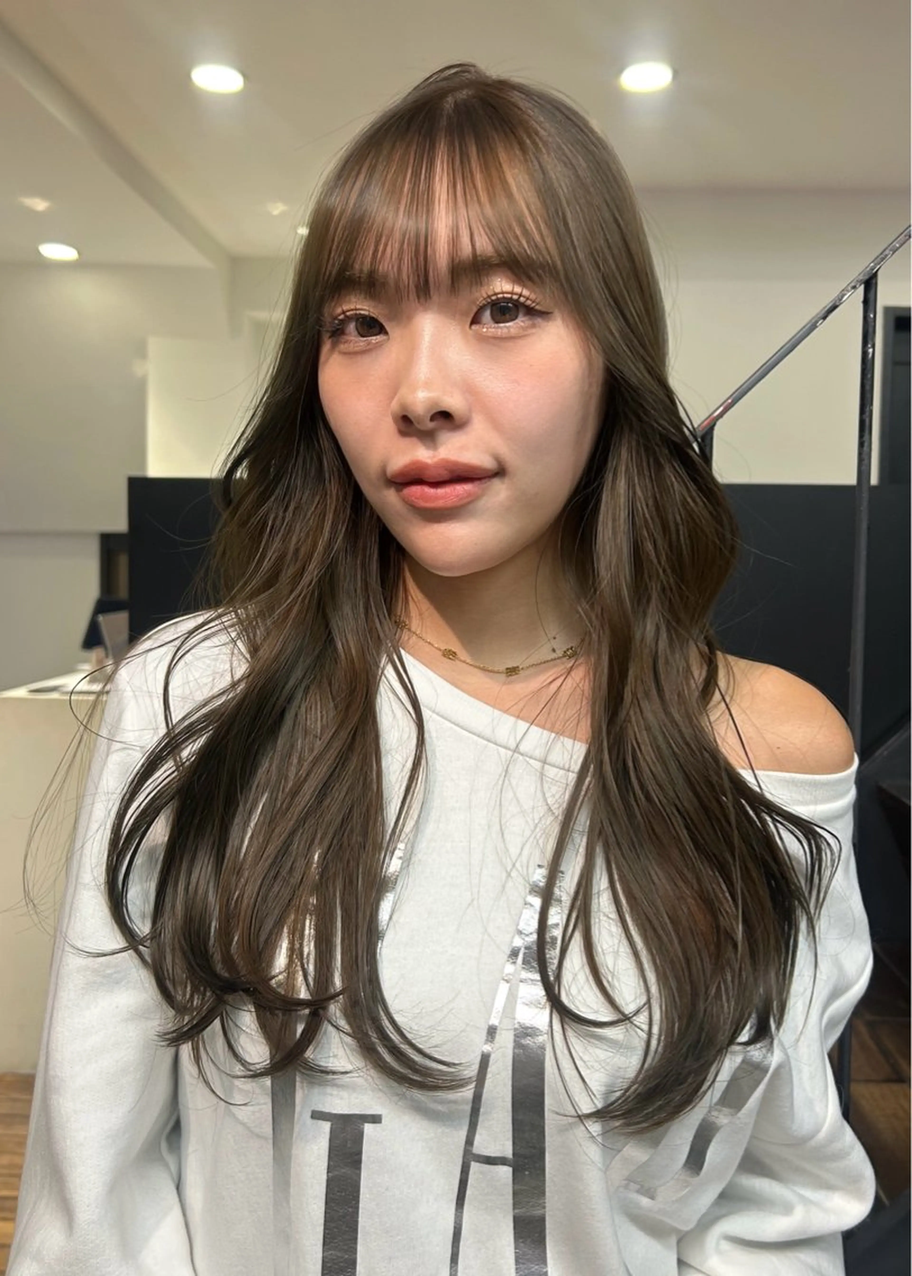 ロング カラー パーマ メンズ ヘアカラー トリートメント レイヤー/透明感/ ブリーチなし/わかなのヘアスタイル