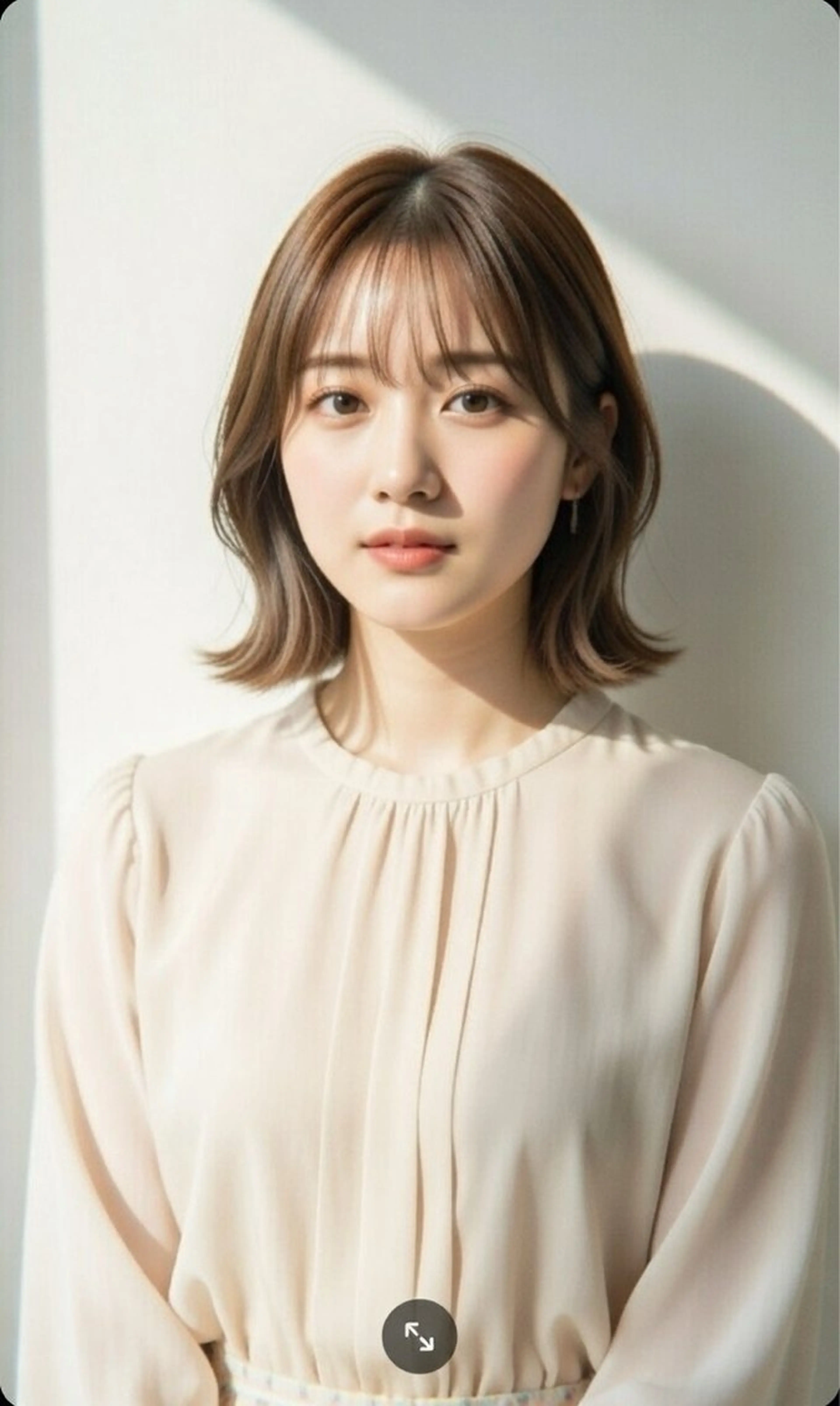 ミディアム シースルーバング 外ハネヘア カット ヘアカラー トリートメント 石沢 知康のヘアスタイル