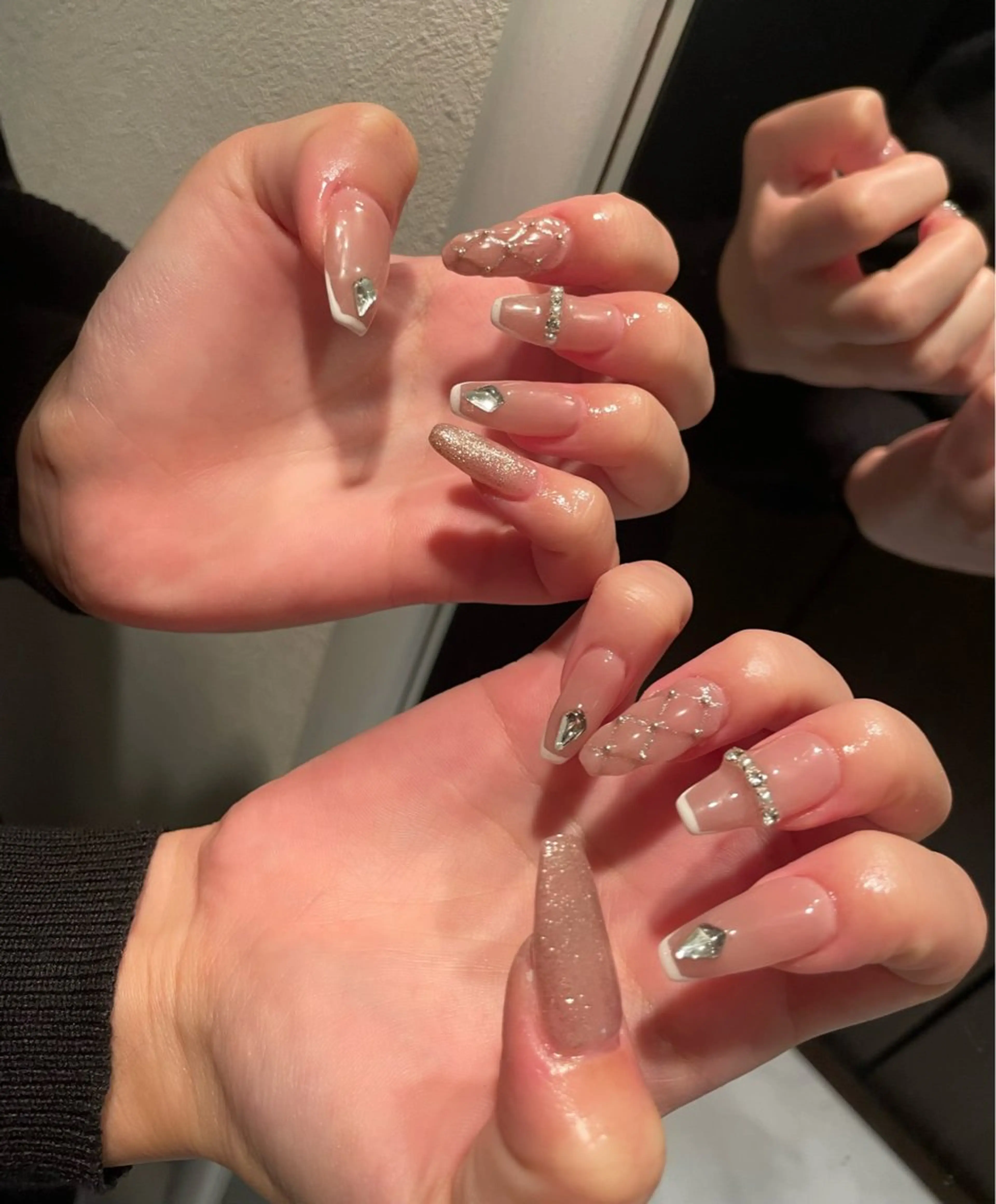 ネイル ピンク ピンクベージュ スカルプネイル ワンホンネイル 冬ネイル ハンドネイル Nail salon 🎀Angeのネイルデザイン