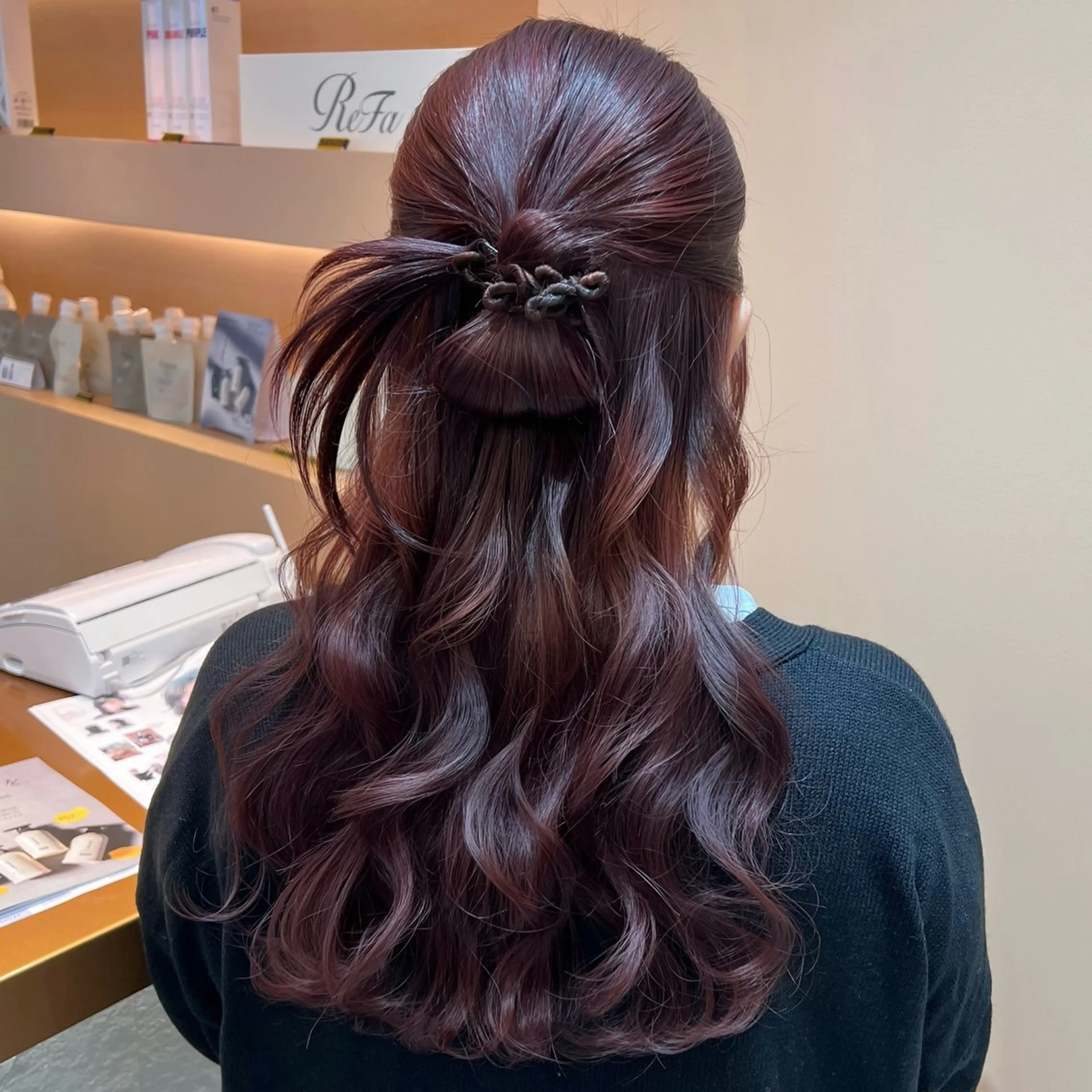 セミロング ヘアアレンジ ハーフアップ ヘアセット ✨カチモリ✨レイヤー 韓国ヘア🇰🇷ゆいのヘアスタイル