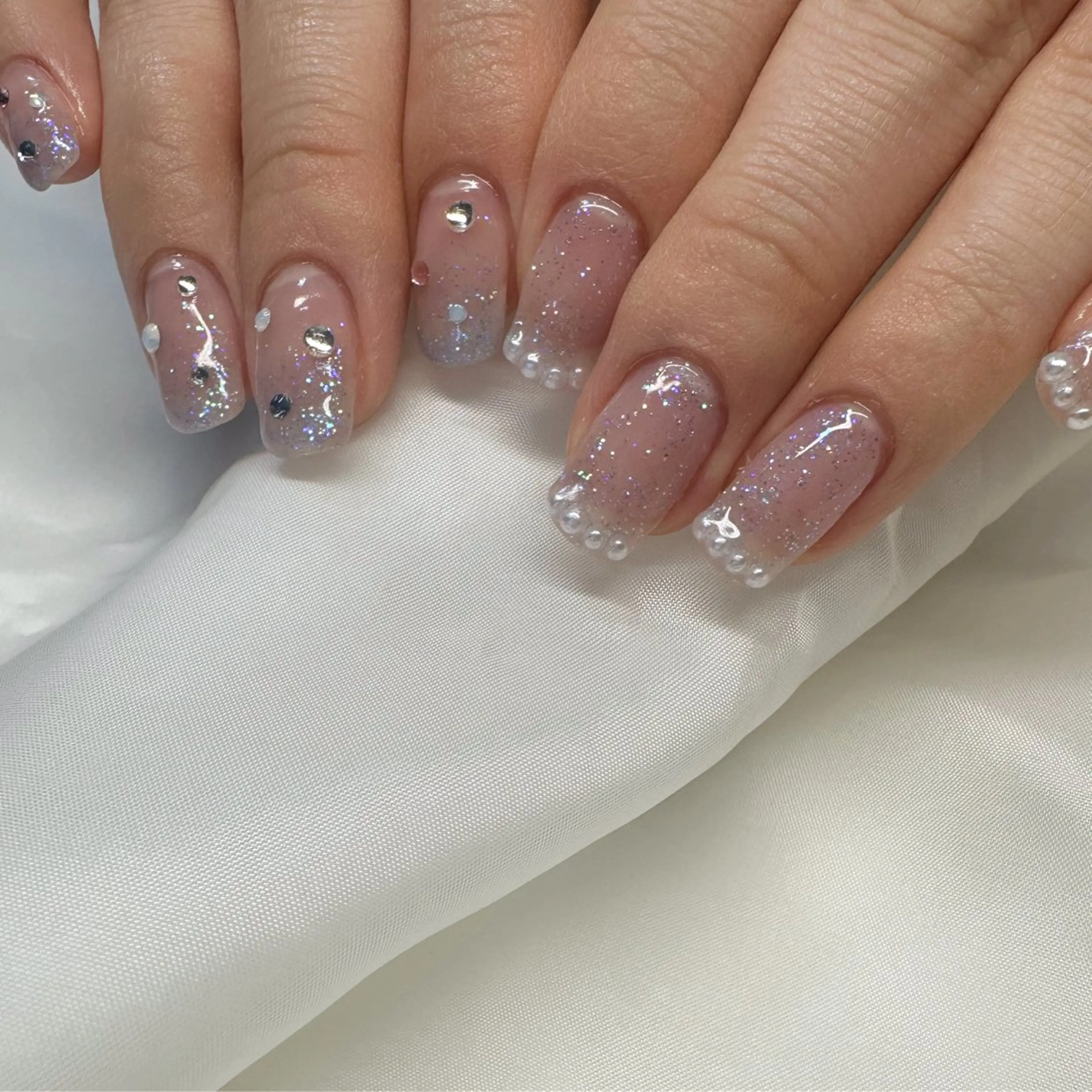 ネイル ブルー クリアネイル 氷ネイル・うるうるネイル キラキラネイル 韓国ネイル 🪞KAPE NAIL 🪞のネイルデザイン