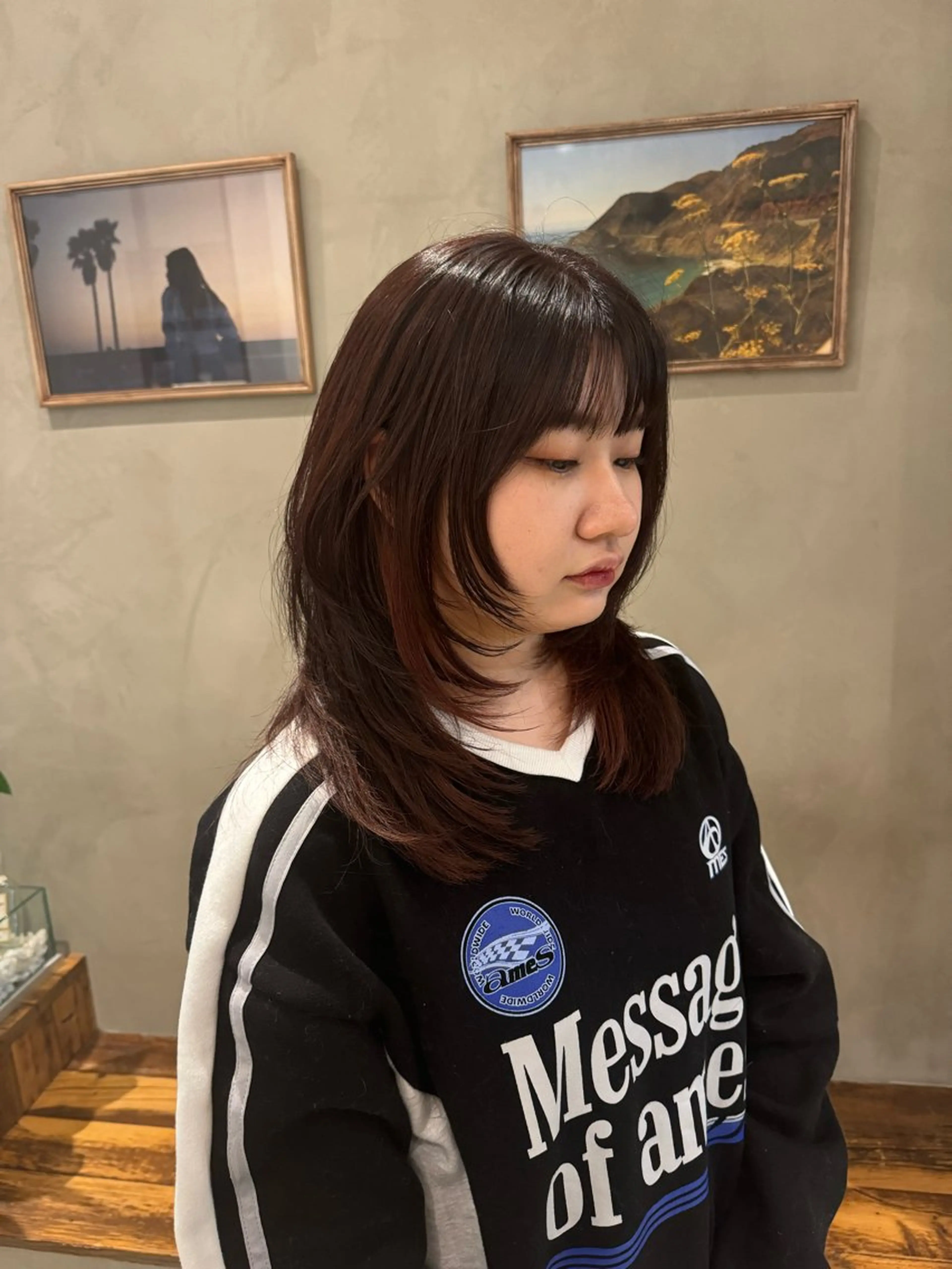 セミロング カット ヘアカラー トリートメント 顔周りcut・ご相談 ＝新宿しずく🇰🇷のヘアスタイル