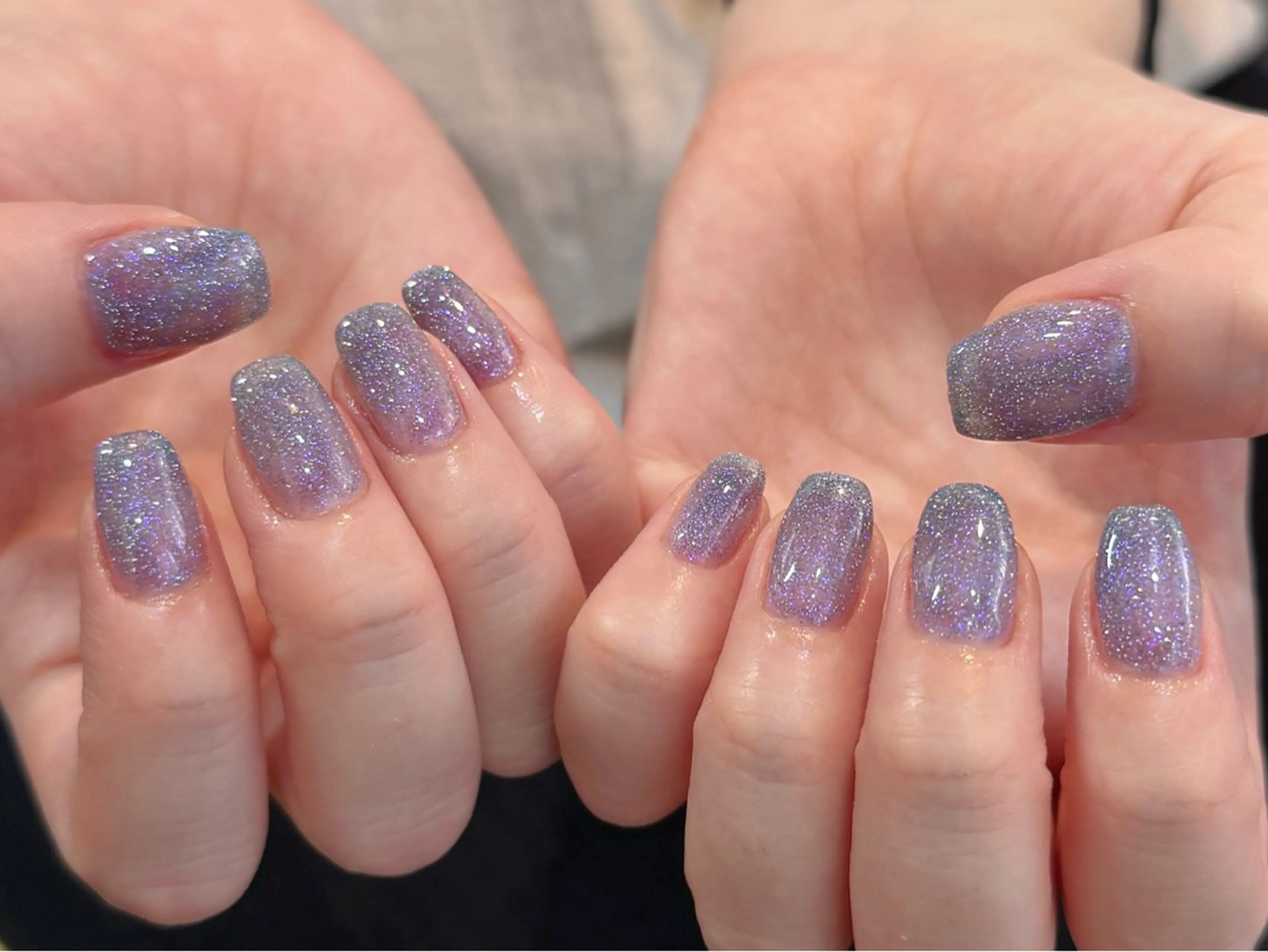 ネイル オーロラネイル 長さ出し フレンチネイル ジェルネイル ガラスフレンチ ハンドネイル Rela・S NAILのネイルデザイン